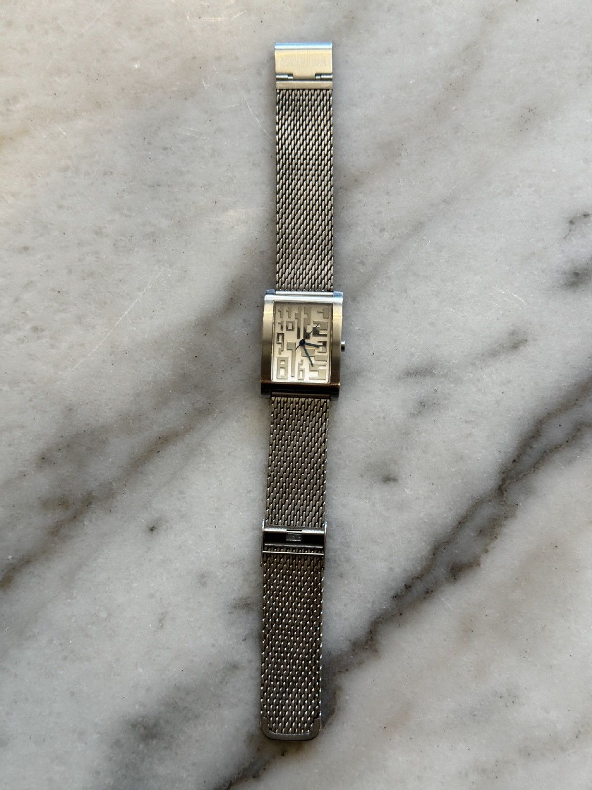 2000s Jean Paul Gaultier Numerology Silver Tank Watch