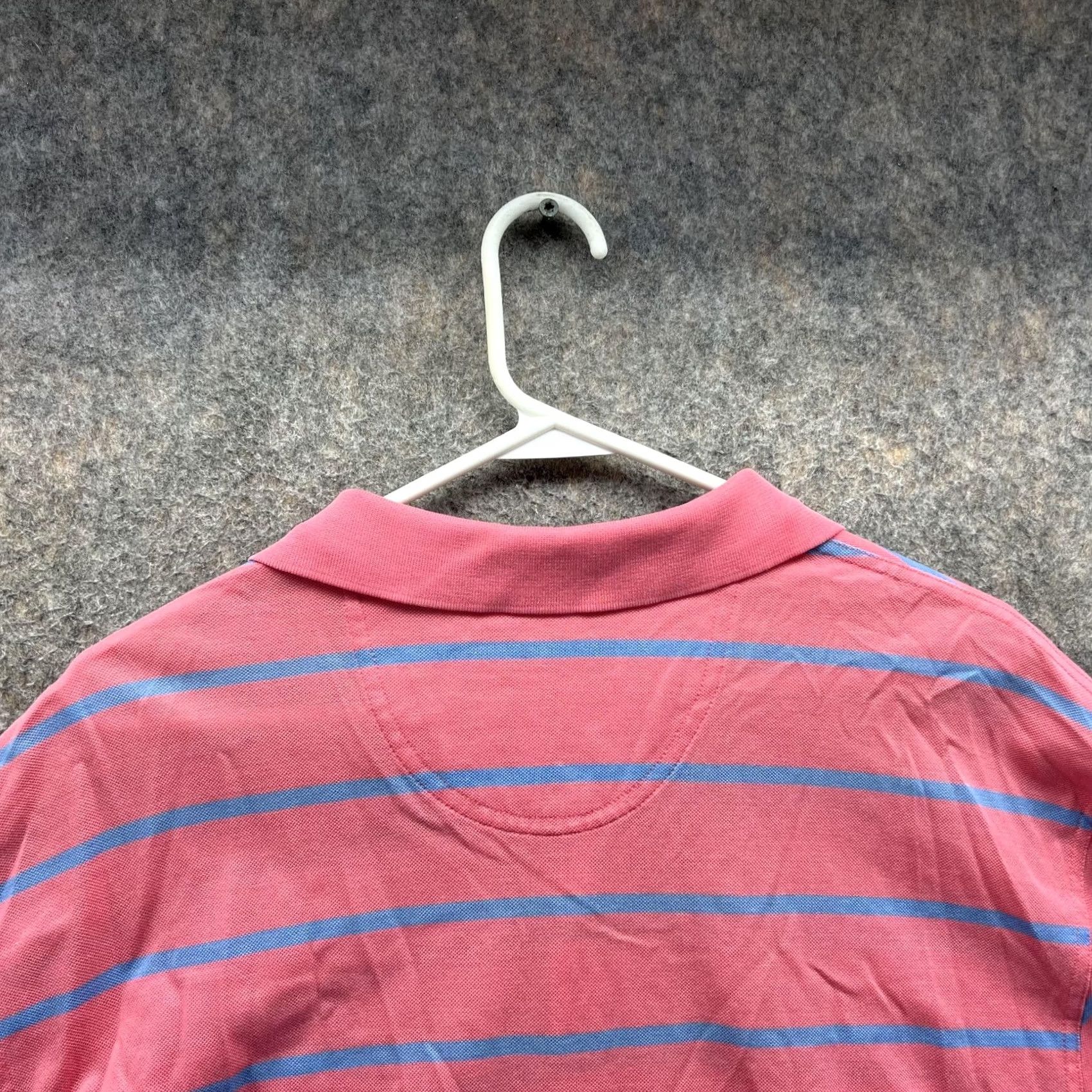 Vintage VINTAGE Oxford Polo Shirt Men Large Adult Pink Blue Striped Cotton Preppy Golfer Golf Polo Shirt Regular Fit Mens 44 in Chest Size US L / EU 52-54 / 3 - 3 Thumbnail