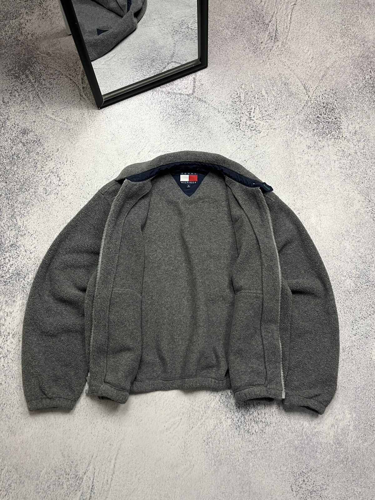 Tommy Hilfiger Vintage 90’s Tommy Hilfiger Teddy Fleece Bomber Jacket Rare Size US S / EU 44-46 / 1 - 8 Thumbnail