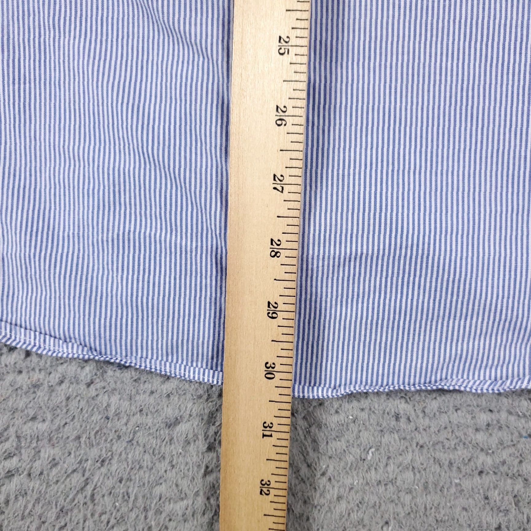 Nautica Nautica Dress Shirt Mens 16.5 Blue Striped Button Up Long Sleeve, Business Casual, 100% Cotton, Classic Preppy, Mens Size 42R - 6 Thumbnail