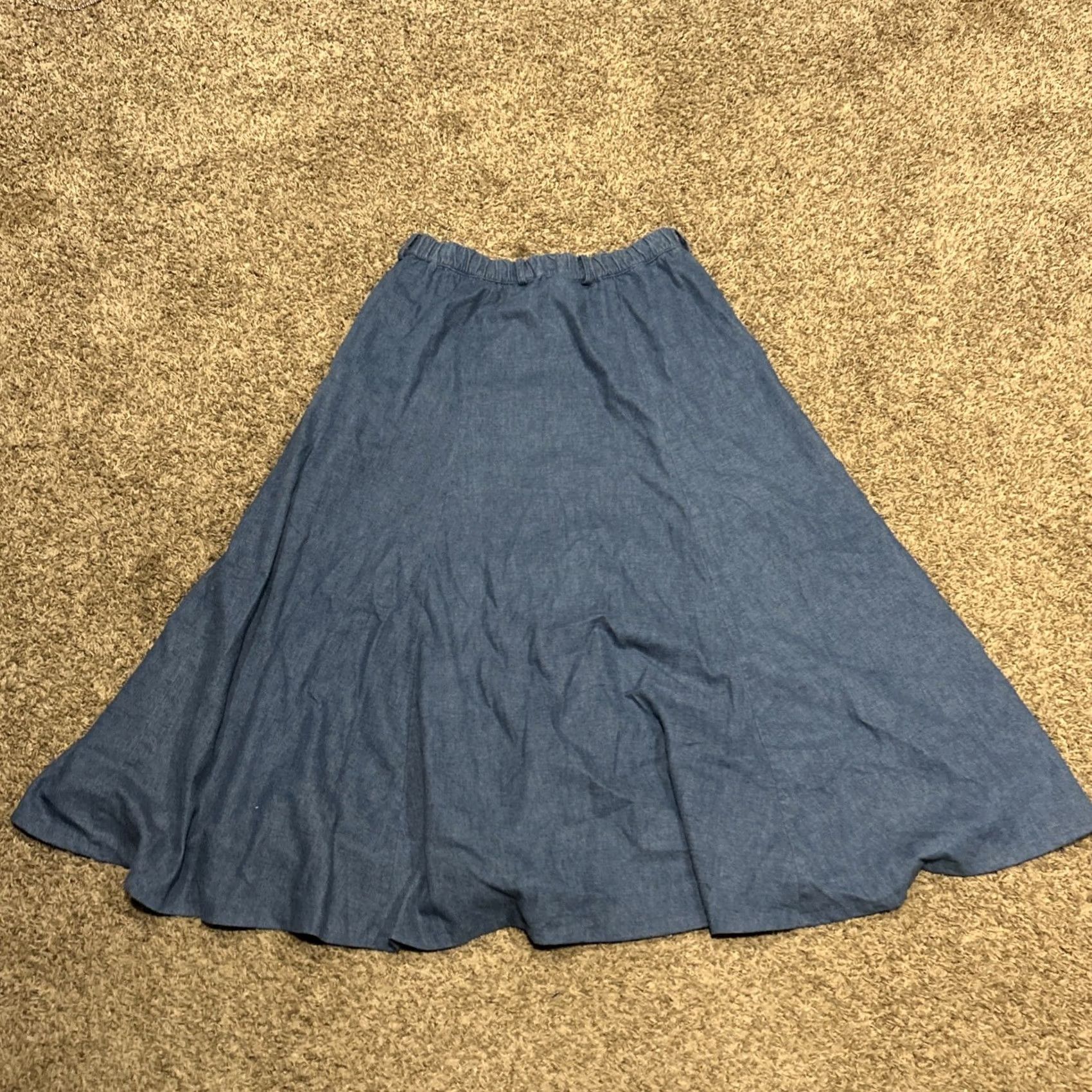 Gotcha VTG Gotcha Covered Denim Pleated Skirt Womens 14 Blue Button Up A22 Size 36" / US 14 / IT 50 - 4 Thumbnail
