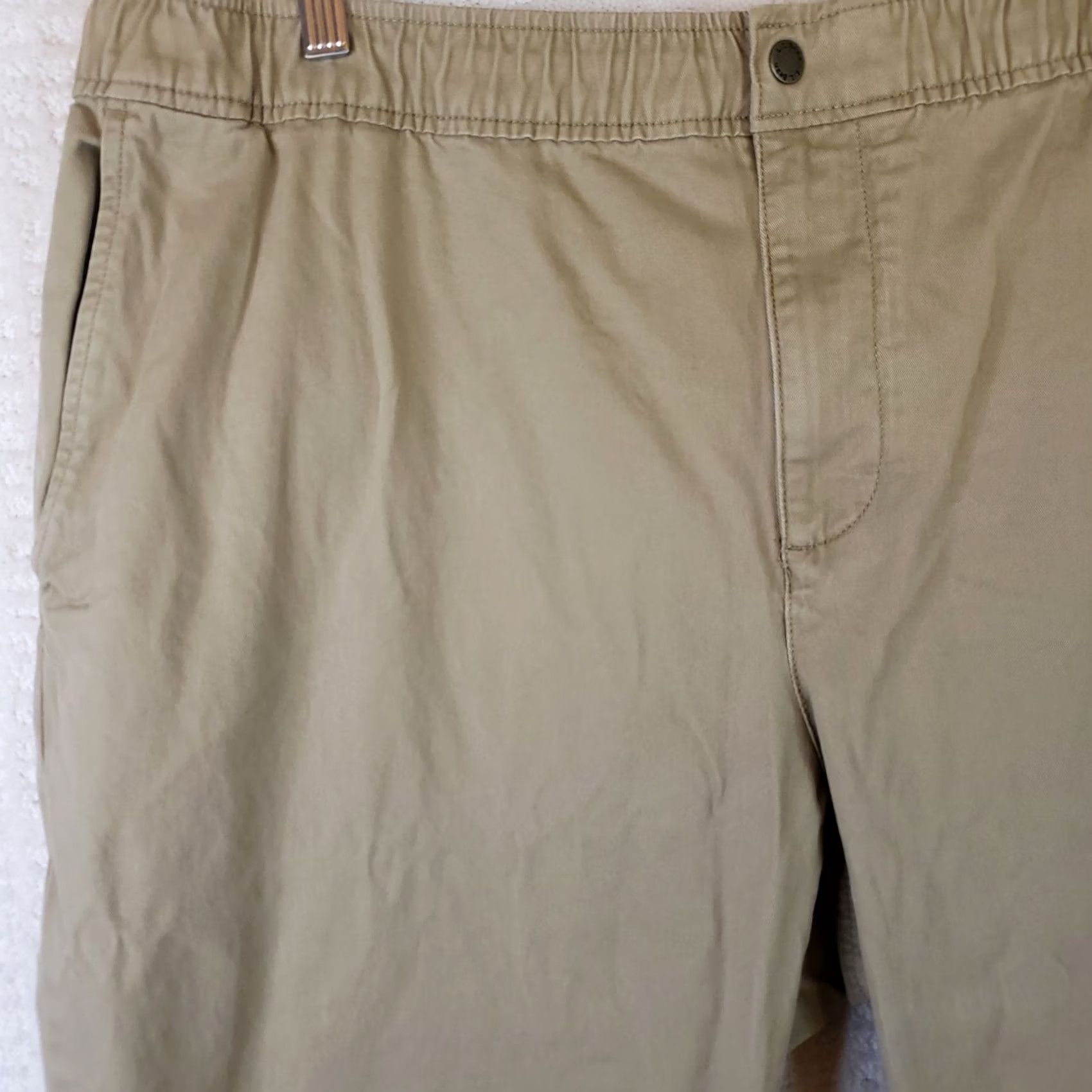 Vintage L.L. Bean Khaki Lakewashed Chino Stretch Pants XXL Regular Men’s Beige Solid Drawstring Tailored Casual Outdoor Size US 39 - 3 Thumbnail