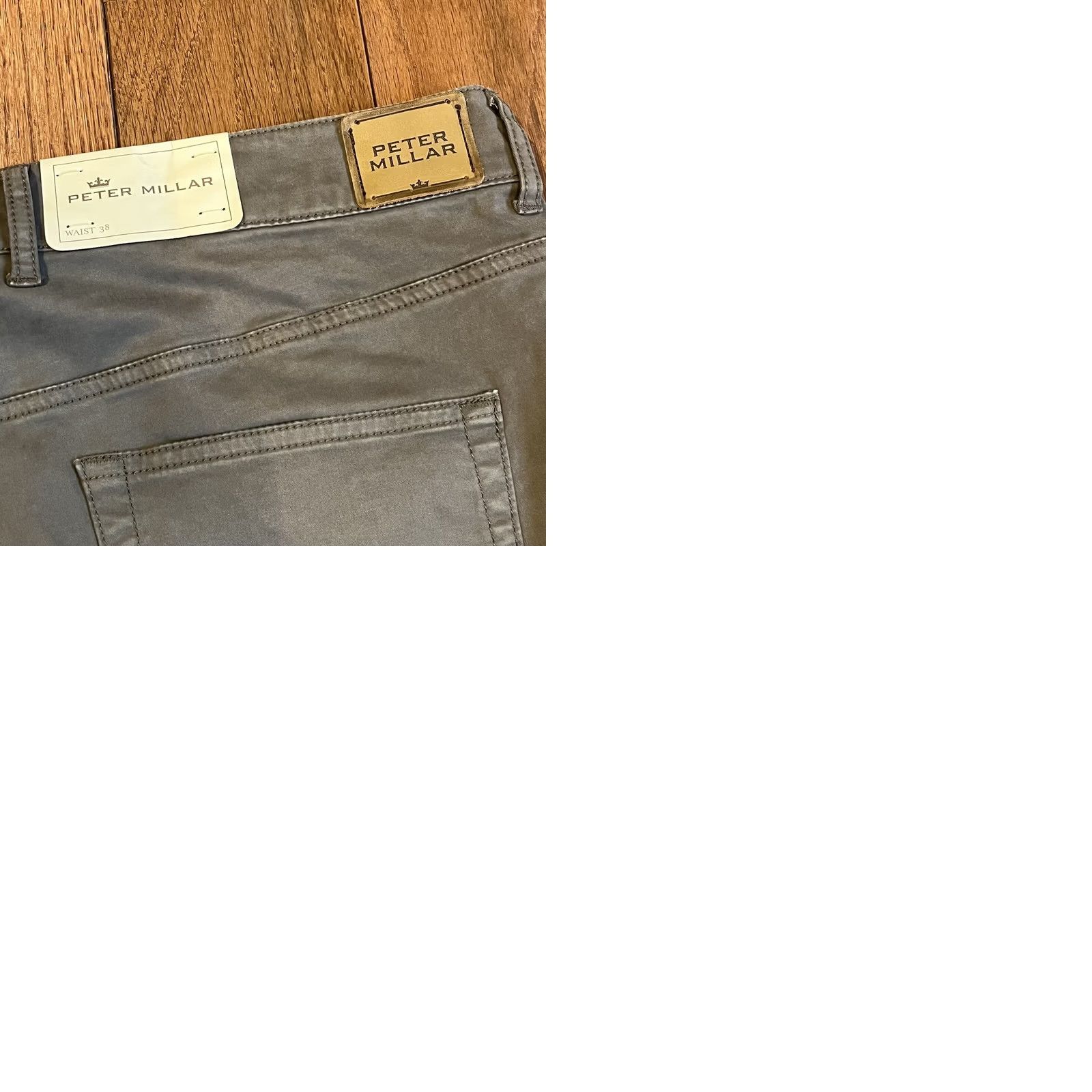Peter Millar VINTAGE NWT Peter Millar Flat Front Khaki Pants Granite Cotton Stretch MF15B93 38x34 Mens Pants Size US 38 / EU 54 - 9 Thumbnail