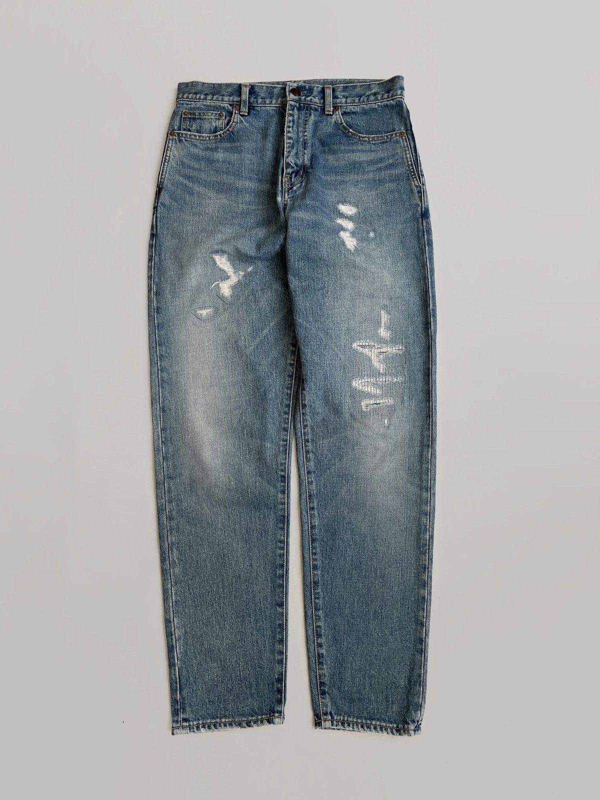 Saint Laurent Paris Saint Laurent Paris distressed denim pants Made in Japan Size 27" / US 4 / IT 40 - 1 Thumbnail