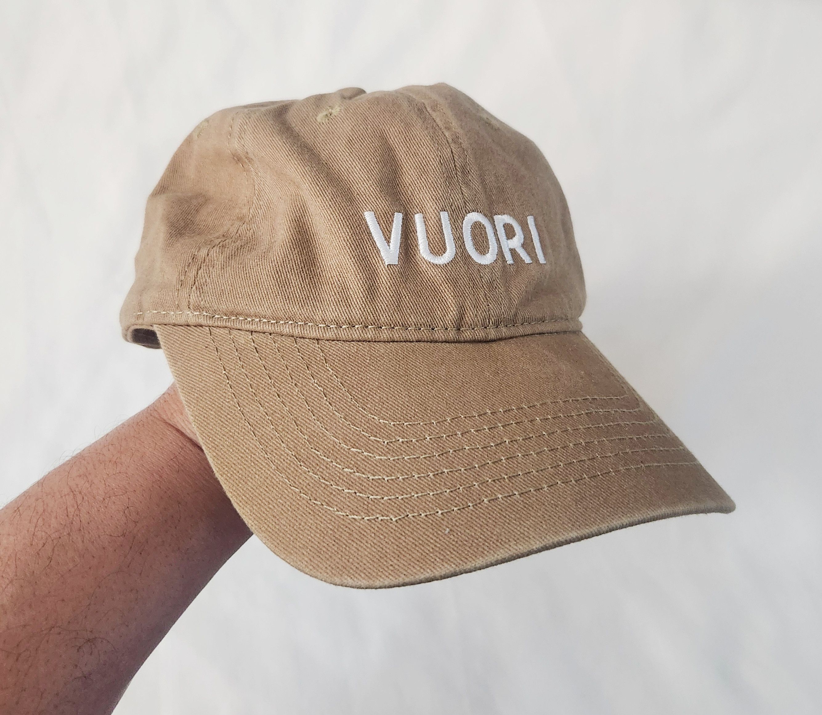 Vuori Vuori Hat Spell Out Cap Khaki Embroidered Dad hat Strapback Size ONE SIZE - 6 Thumbnail