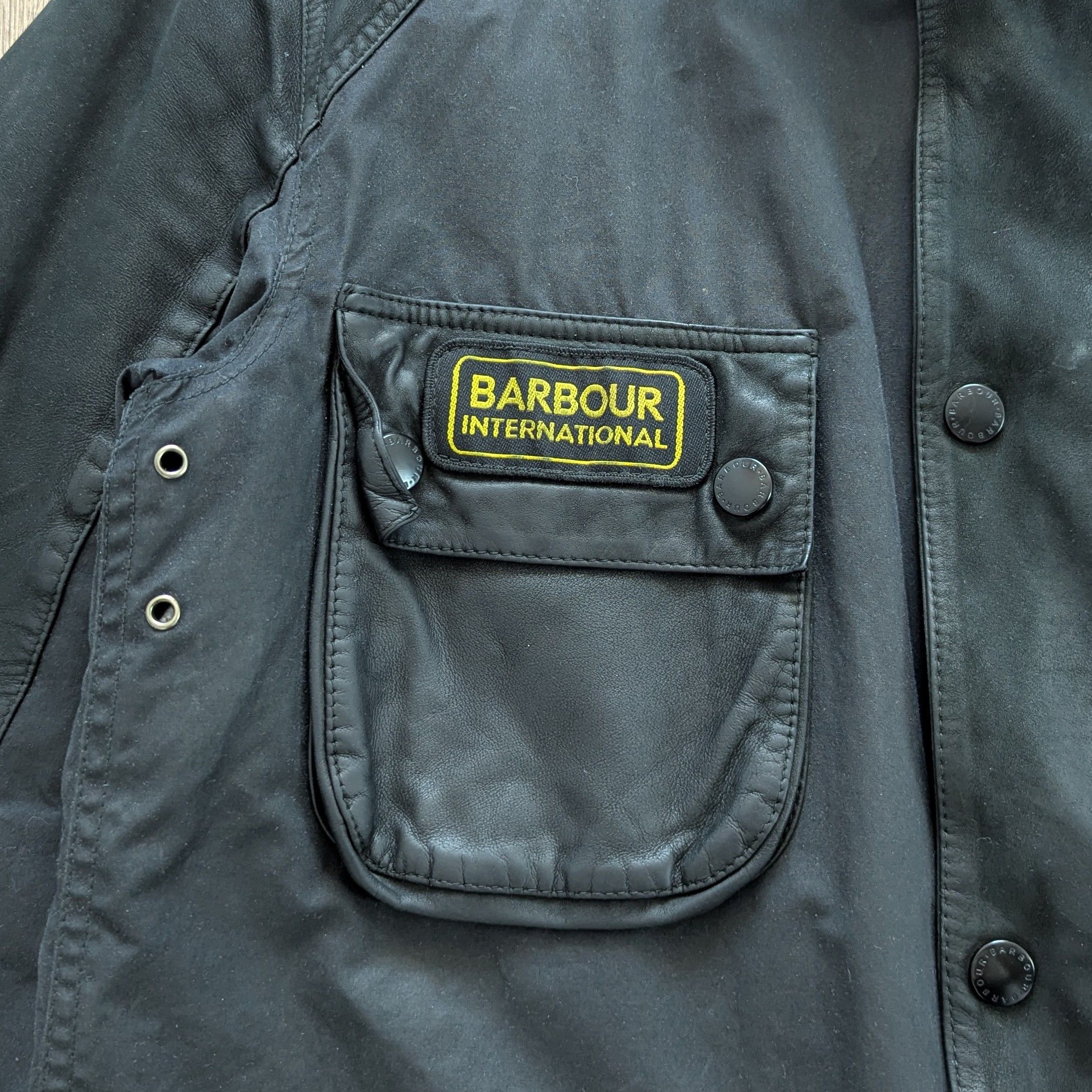 Barbour Barbour A436 Wax Leather INTERNATIONAL-BLACK Jacket MOTO Size US L / EU 52-54 / 3 - 25 Thumbnail