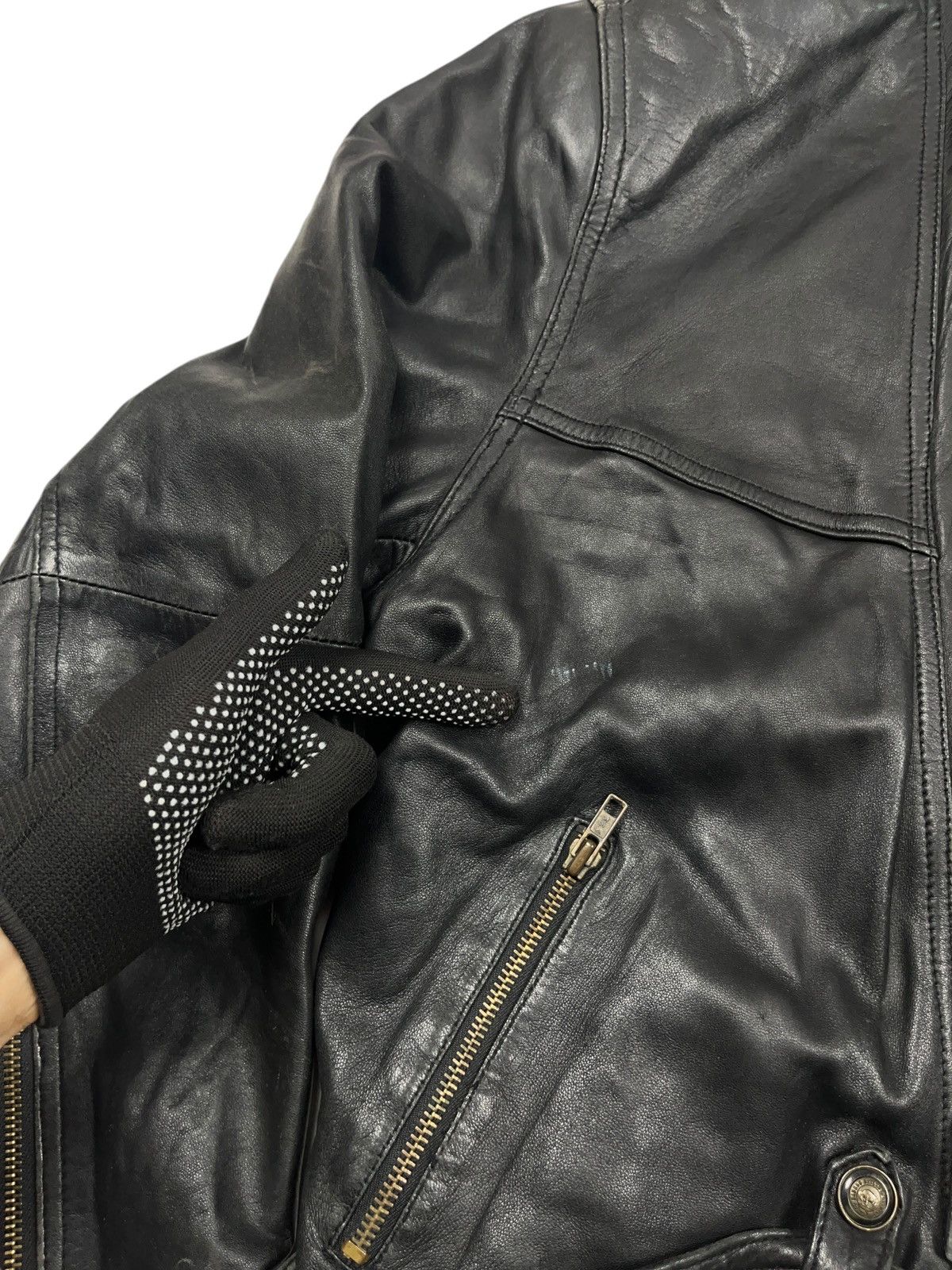 Vintage Vintage Leather Biker Belted Jacket Avant Garde Size US XL / EU 56 / 4 - 6 Thumbnail