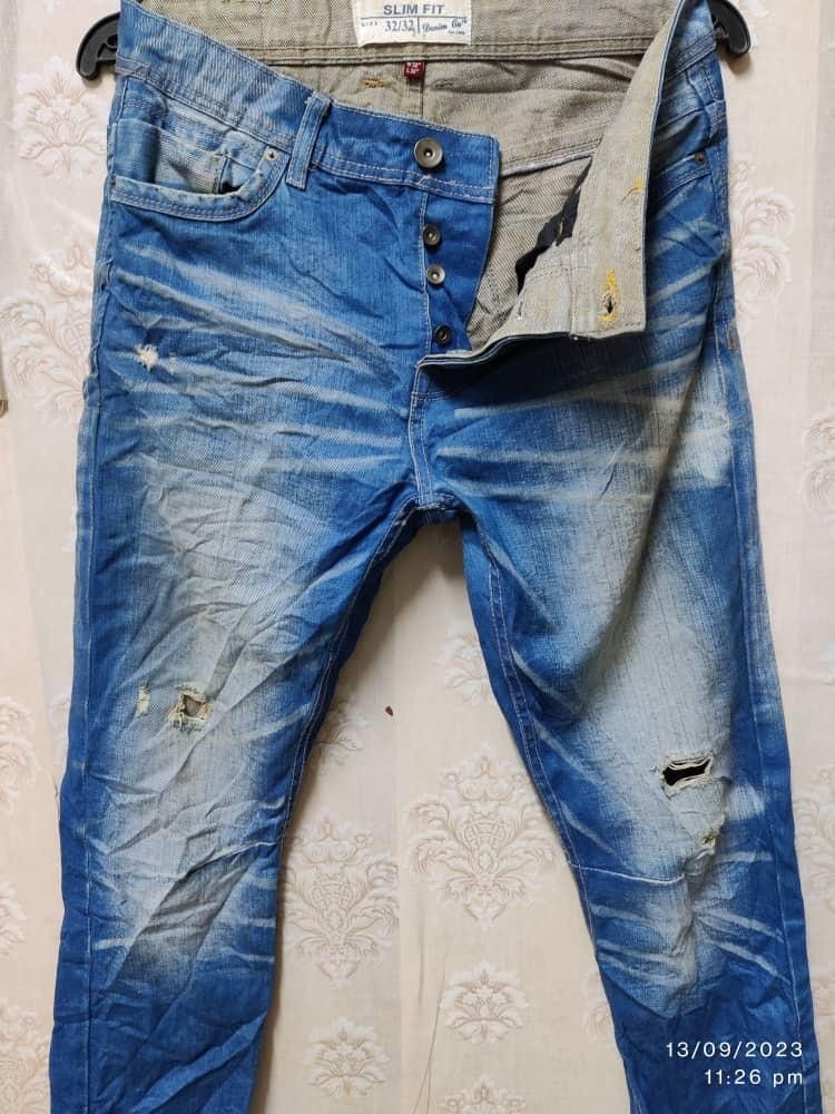 Denim & Co. Denim Co. Distressed jeans Stonewash slim fit Size US 34 / EU 50 - 4 Thumbnail