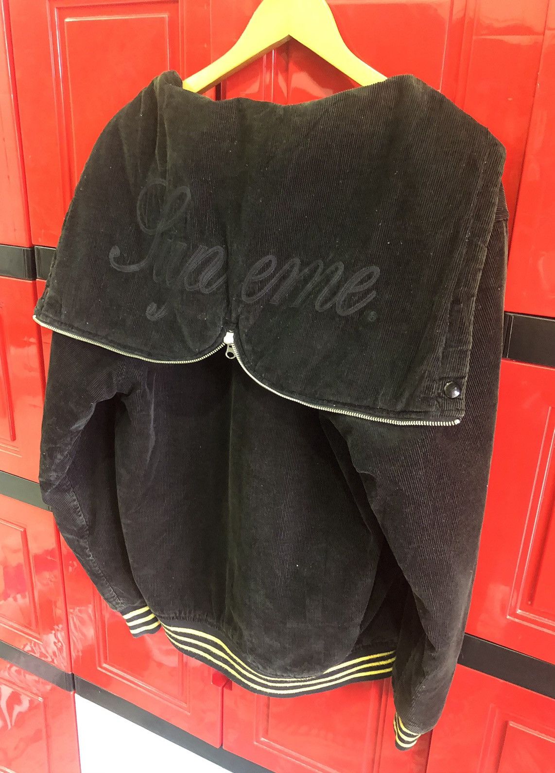 Supreme × Vintage Supreme Corduroy Embroidery Hoodie Varsity Jacket Size US M / EU 48-50 / 2 - 7 Thumbnail