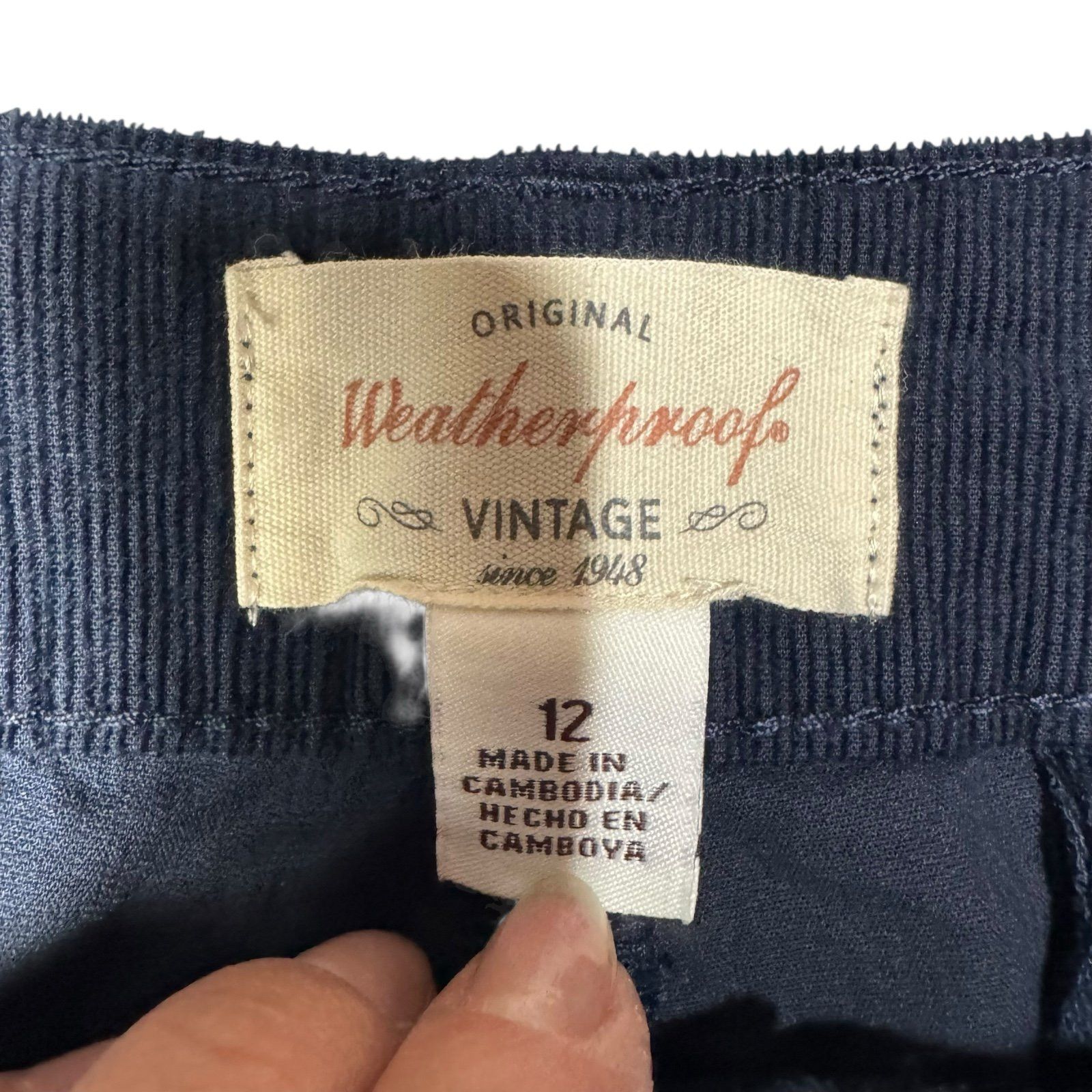 Other NWT New Weatherproof Vintage Navy Wide Leg Stretch Corduroy Size 34" / US 12 / IT 48 - 5 Thumbnail