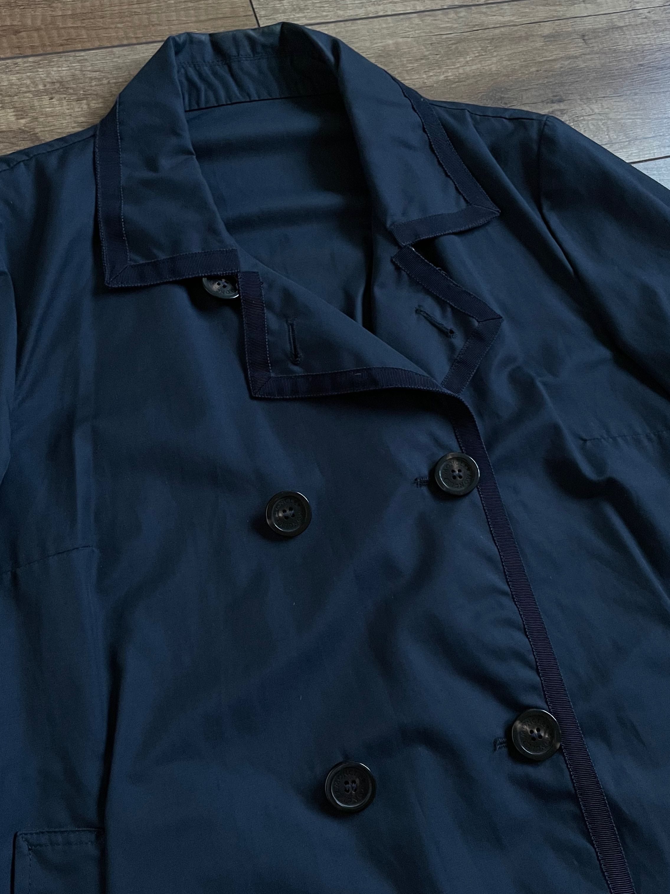 Moncler Moncler Womens Navy Blue Citron Cotton Trench Coat Jacket Size L / US 10 / IT 46 - 5 Thumbnail