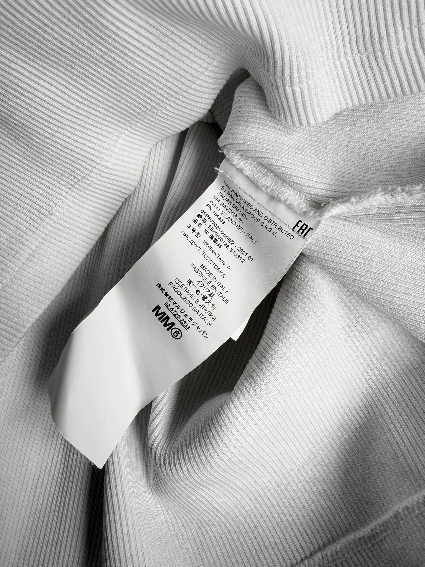 MM6 MM6 S/S21 Deconstructed Sweatshirt White & Gray S Size S / US 4 / IT 40 - 5 Thumbnail