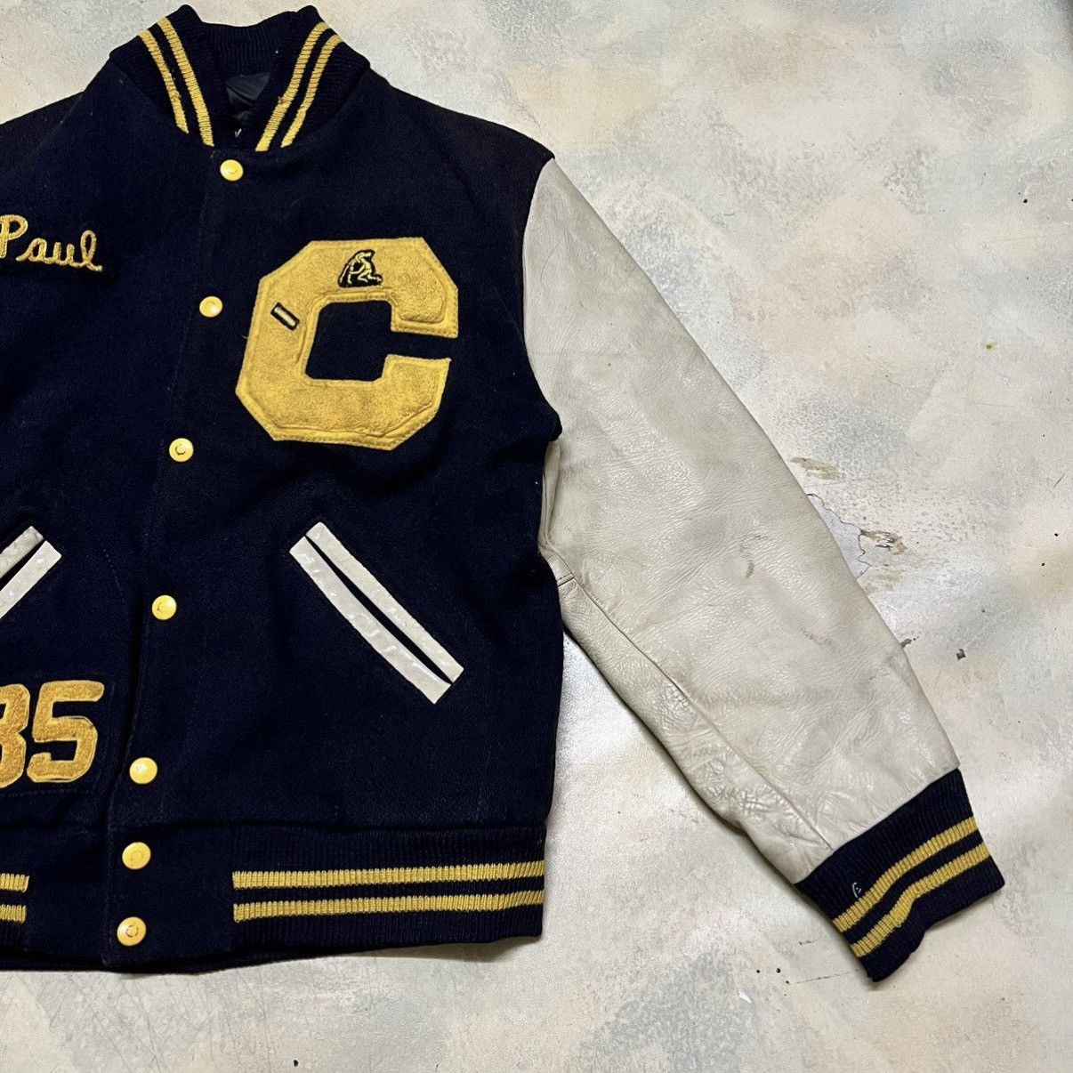 Vintage Vintage Leather Sleeves Varsity Jacket Size US S / EU 44-46 / 1 - 2 Thumbnail