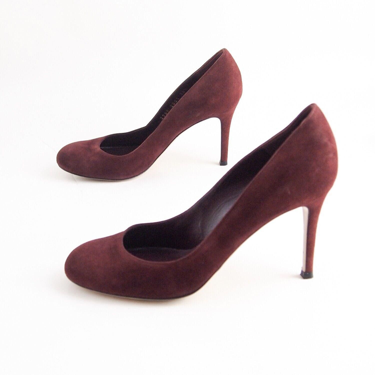 Gianvito Rossi Gianvito Rossi Mid Heel Pumps Burgundy Suede US 6.5 EU 36.5 Size US 6.5 / IT 36.5 - 2 Thumbnail