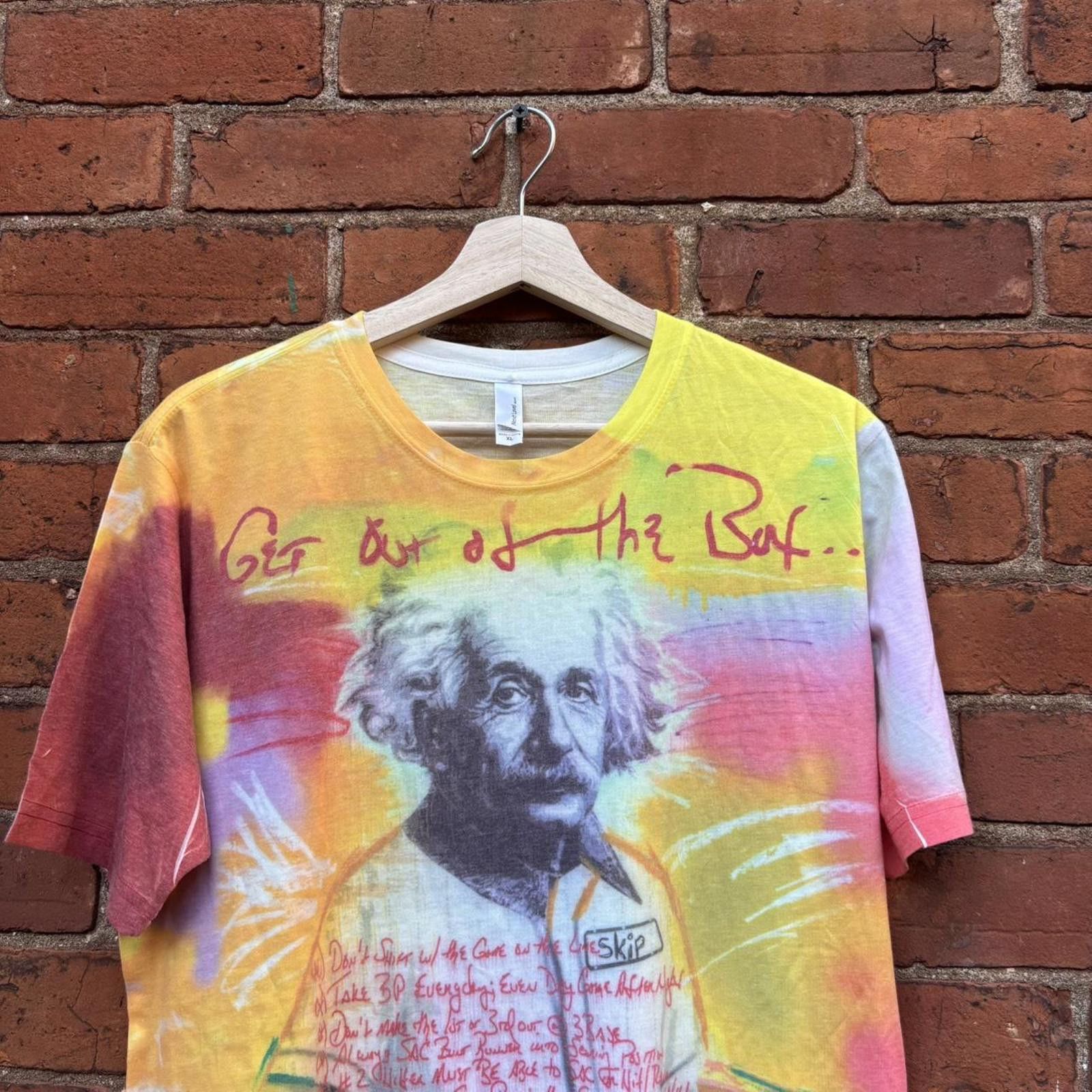 skel Jason Skeldon all over print Einstein t shirt L/XL