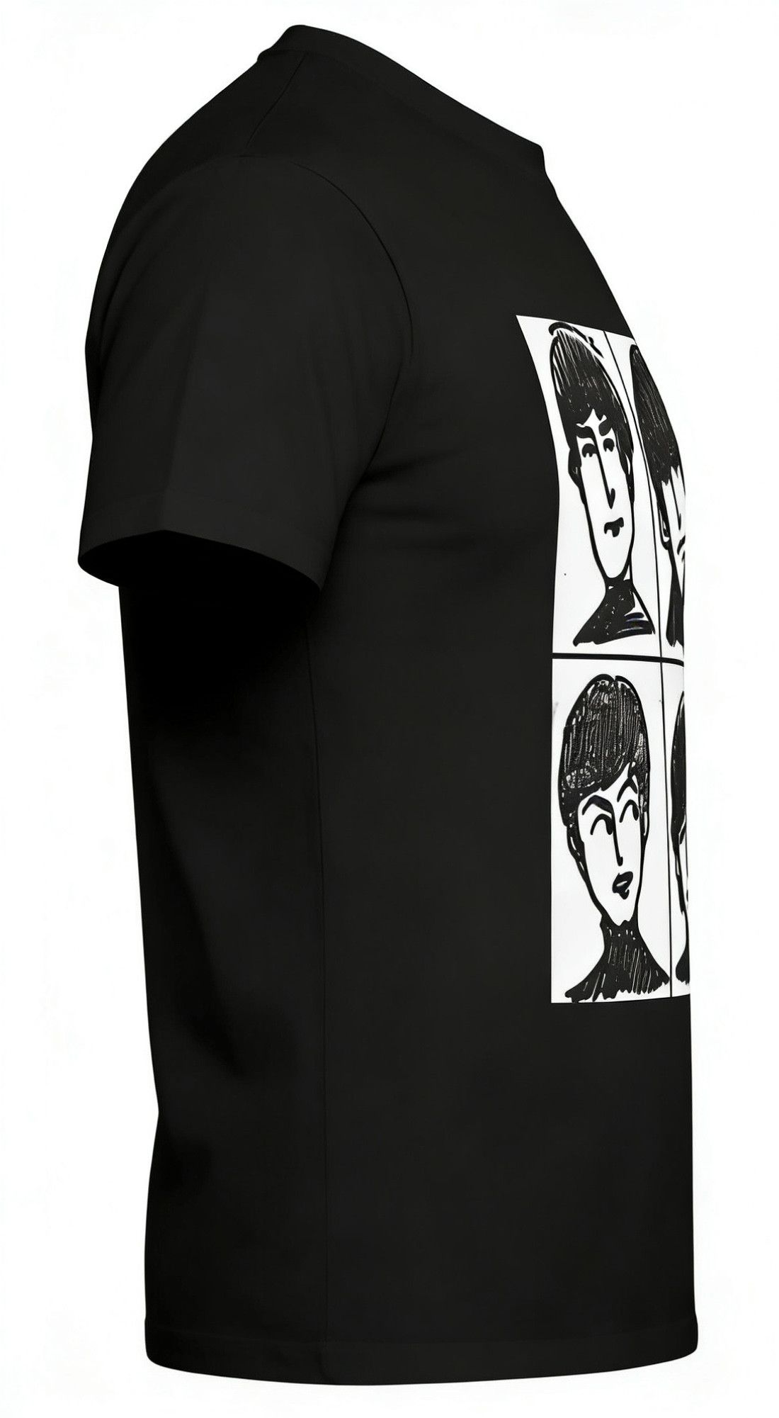 Other Streetwear Creative Beatles Comic Sketch Black T-Shirt Size US XXL / EU 58 / 5 - 2 Thumbnail