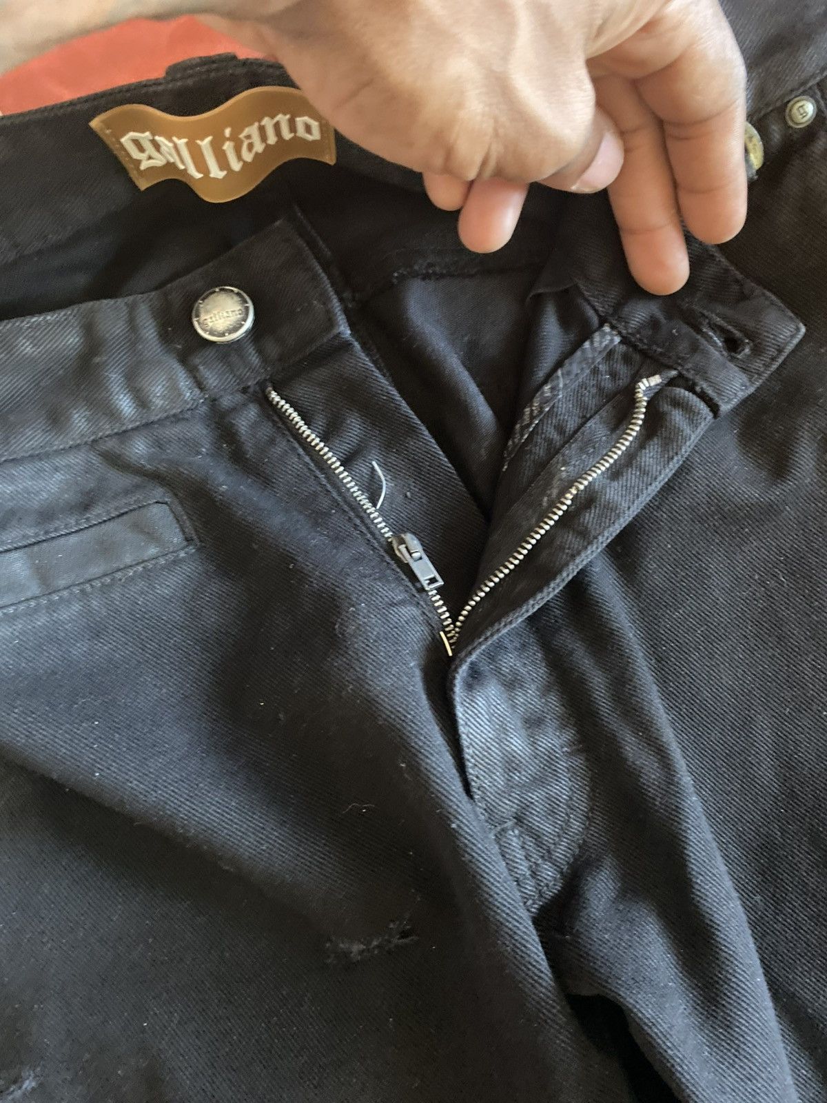 John Galliano Galliano Distressed Black Jeans (IT 48 / US 34 Size US 34 / EU 50 - 2 Thumbnail