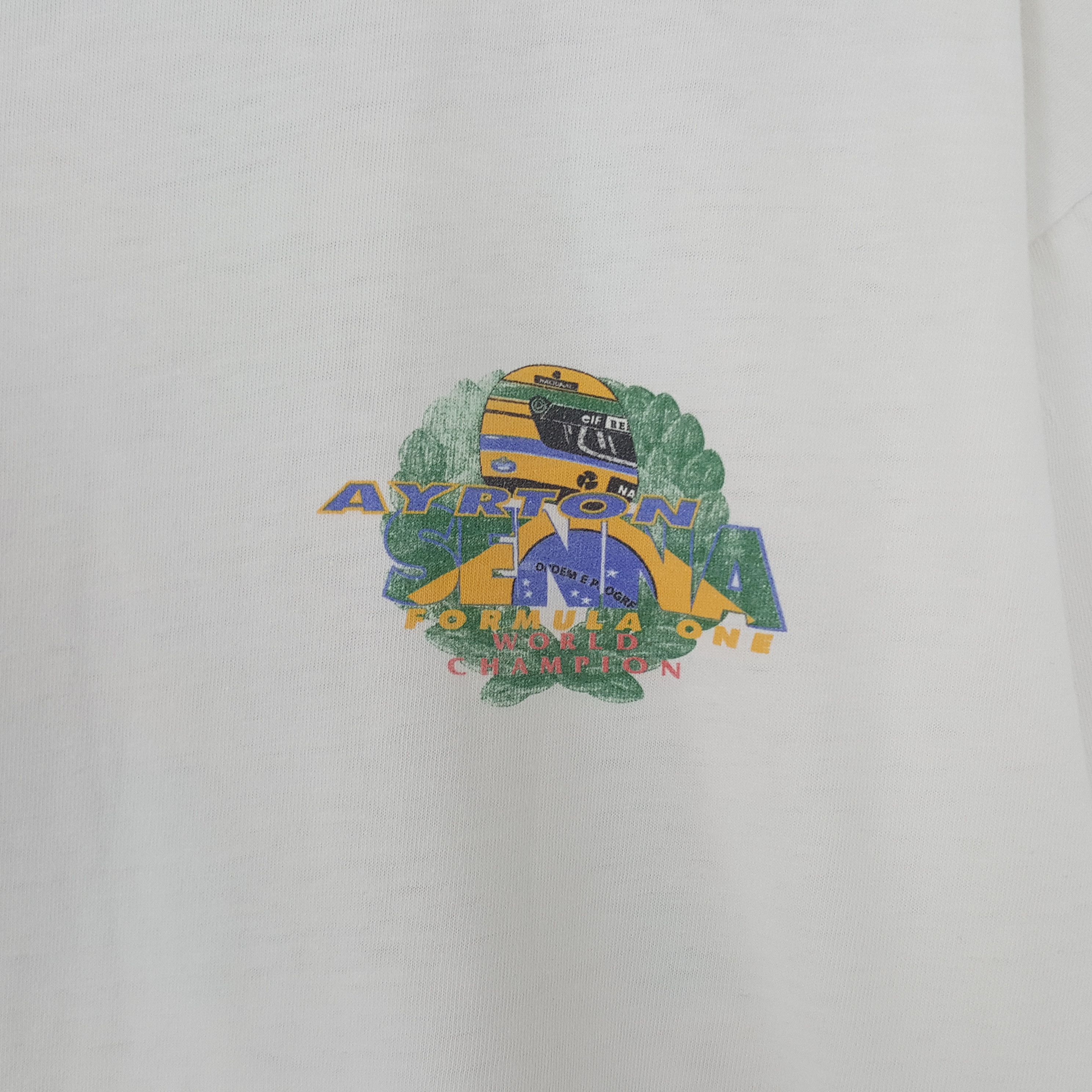 Vintage Vintage Ayrton Senna Formula One Tshirt Size US XL / EU 56 / 4 - 4 Thumbnail