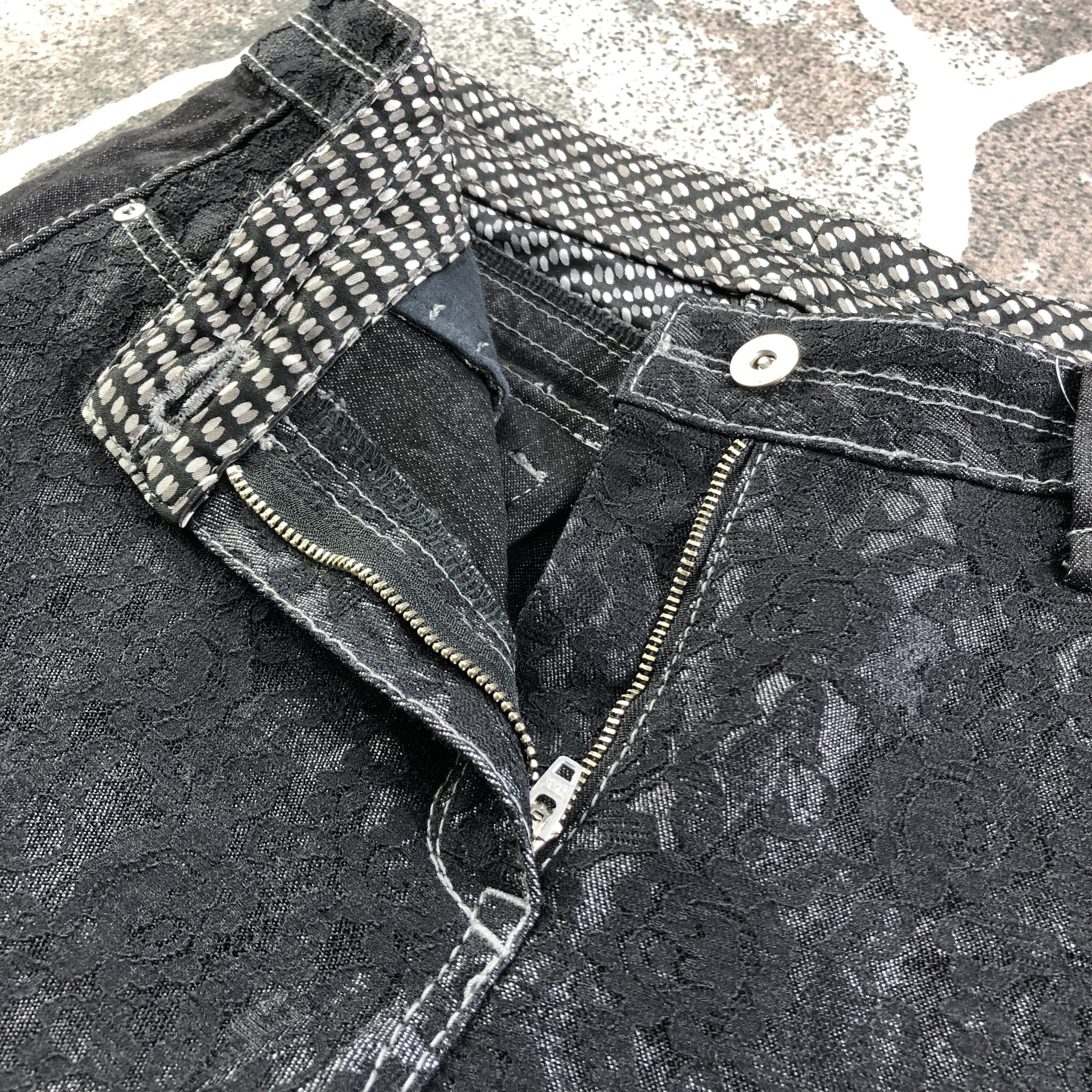 Japanese Brand Japanese Brand GK Jeans Black Flora Skinny Denim KJ1582 Size 29" - 7 Thumbnail