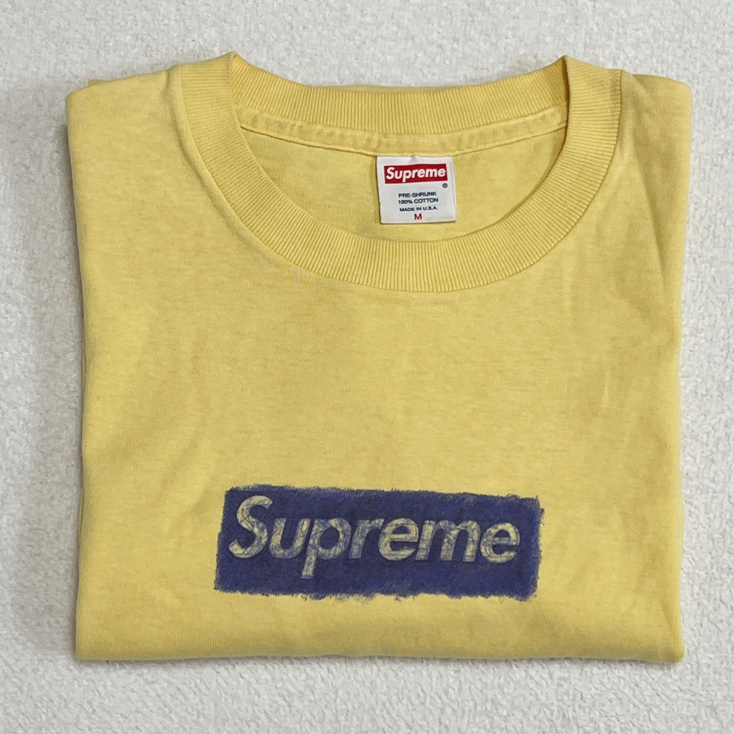 Supreme Supreme 2004 Molodkin Pen Box Logo Tee Yellow Size US M / EU 48-50 / 2 - 1 Thumbnail