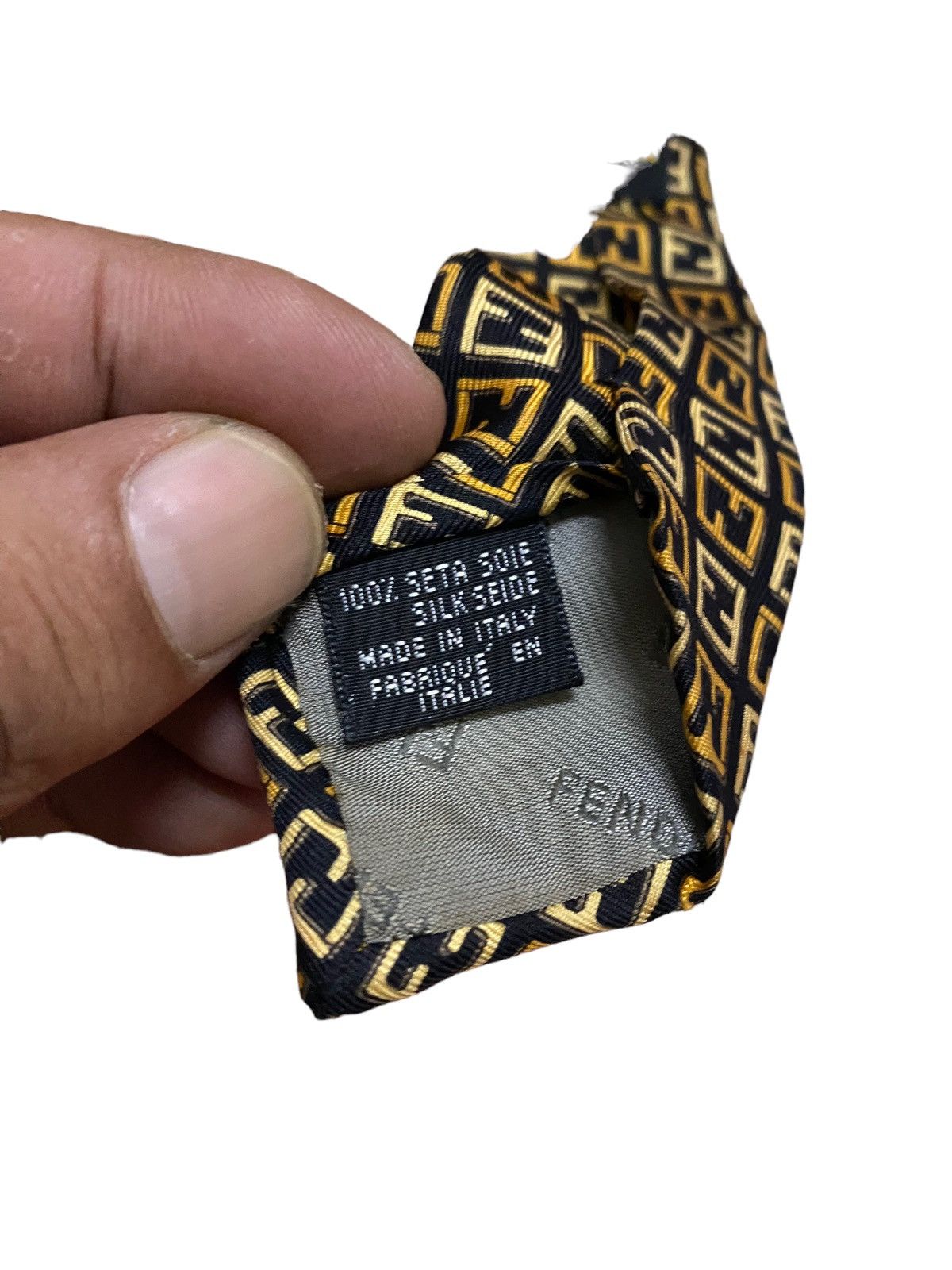 Vintage Fendi Cravatte Monogram Logo Tie 90s