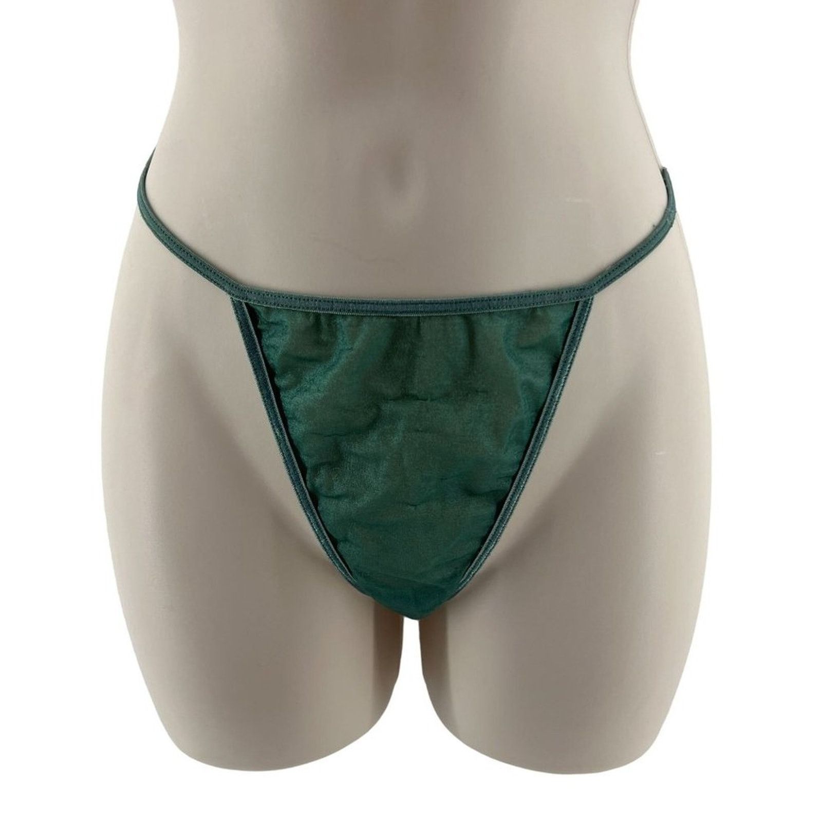 Vintage Lily Of France Sheer Green Thong Panty Red Bells, Women's