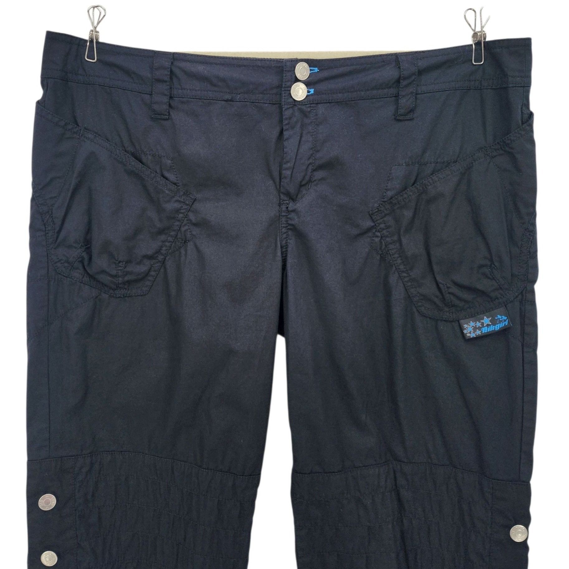 Other Vintage Kikgirl Juniors 15 Pants Parachute Capri Black Rave Size 36" / US 14 / IT 50 - 2 Thumbnail