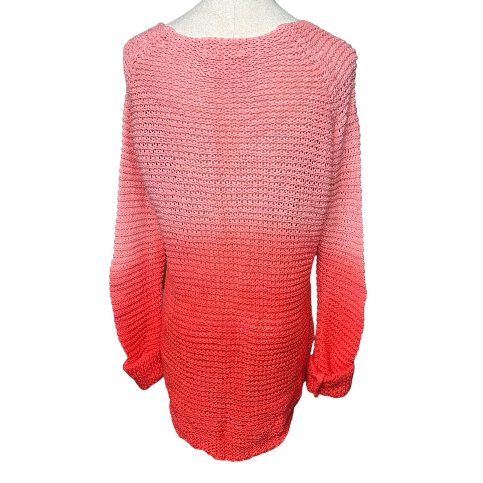 Hollister HOLLISTER Pink Coral Ombre V-Neck Beach Sweater Cover Up M Size M / US 6-8 / IT 42-44 - 5 Thumbnail
