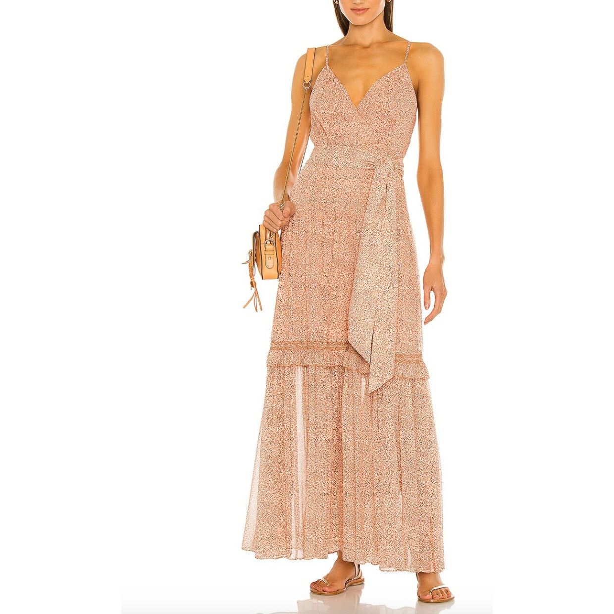 Jonathan Simkhai Simkhai Gia Printed Silk Crinkle Chiffon Tiered Maxi Dress Size S / US 4 / IT 40 - 1 Thumbnail