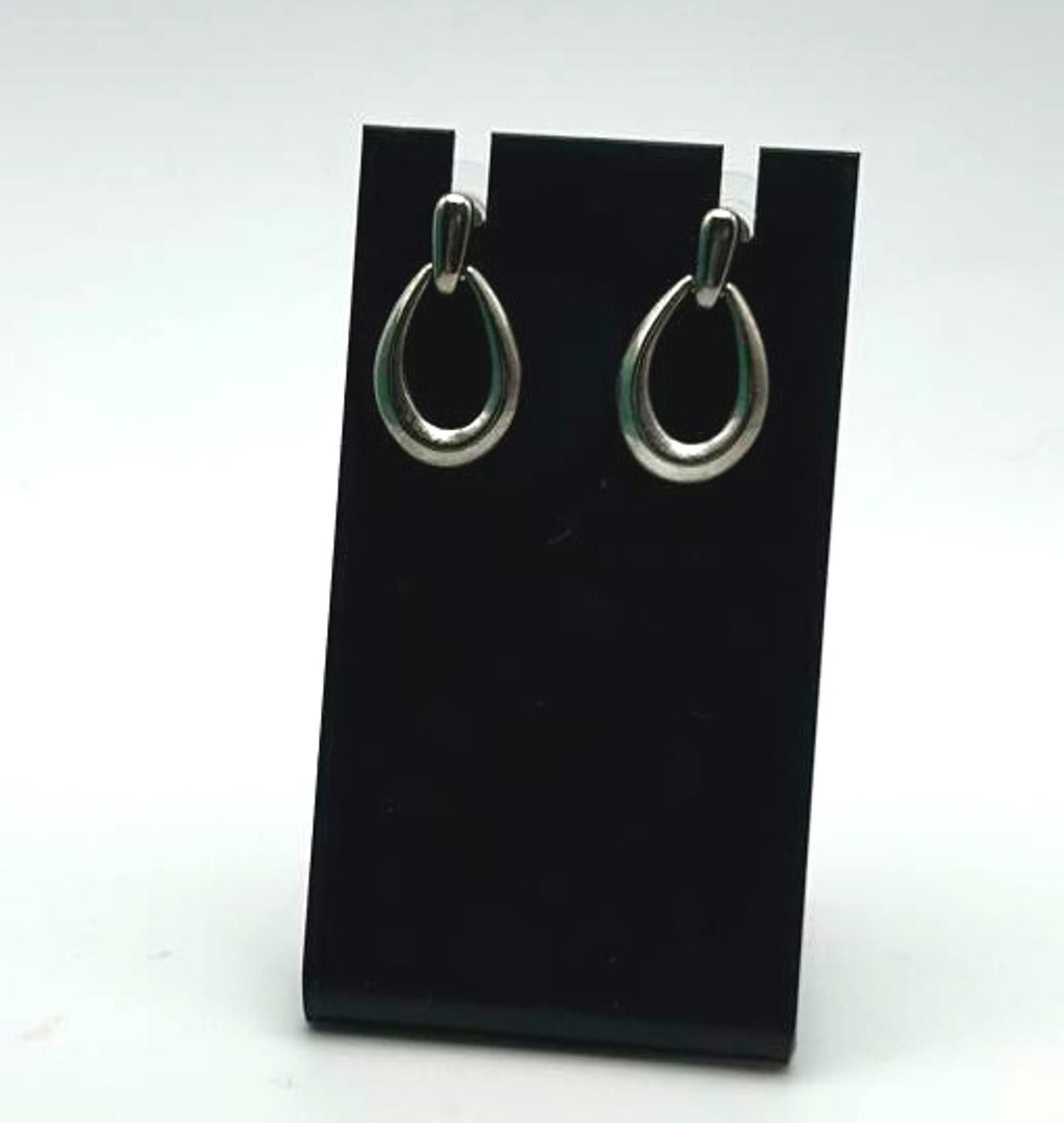 Elie Tahari Unisex Minimalist Sculptural Silver Tone Hoop Earrings Size ONE SIZE - 5 Thumbnail