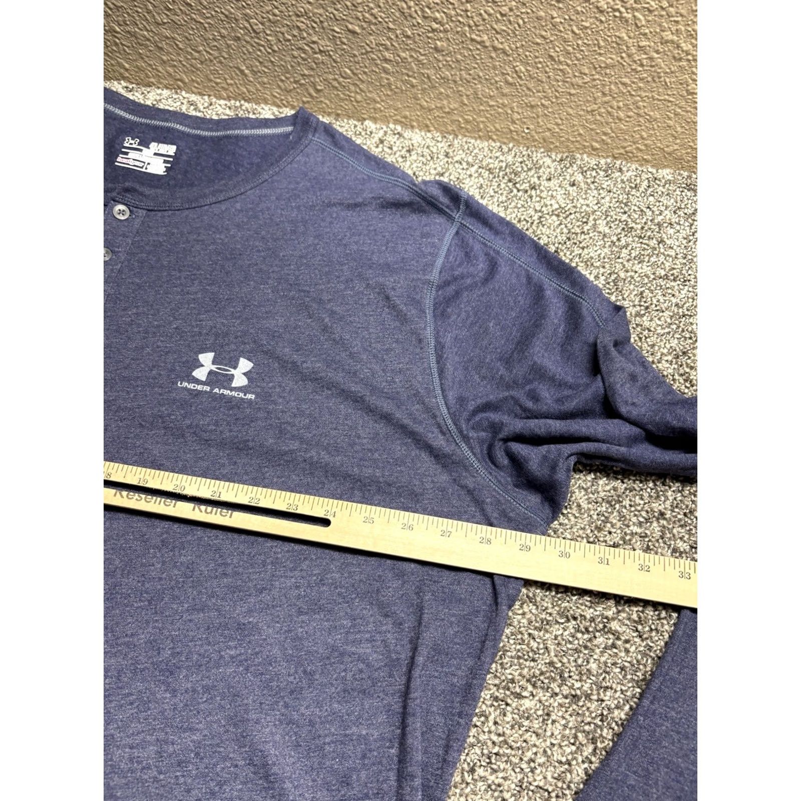 Under Armour VINTAGE Under Armour Henley Shirt Mens 4XL Tall Blue Heatgear Loose Tagless Size US XXL / EU 58 / 5 - 6 Thumbnail