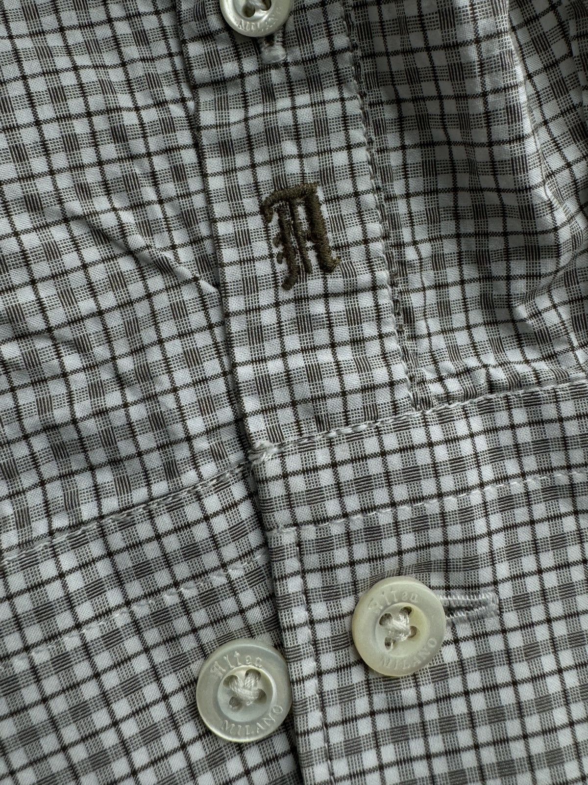 Altea ALTEA Milano ITALY Made Mens Small Checker Dress Shirt Size US M / EU 48-50 / 2 - 12 Thumbnail