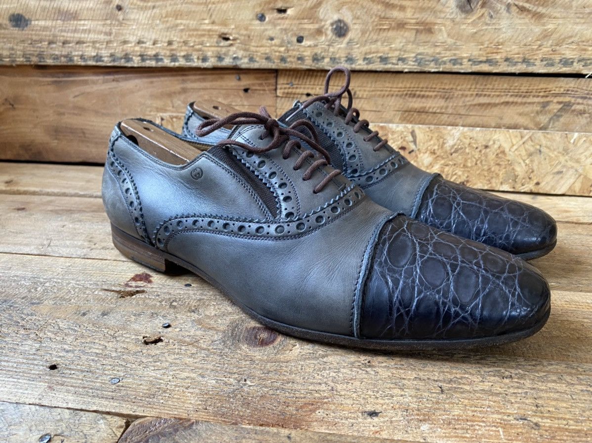 Designer × Gucci Gucci exotic crocodile skin oxford leather shoes sz 41 Size US 8 / EU 41 - 9 Thumbnail