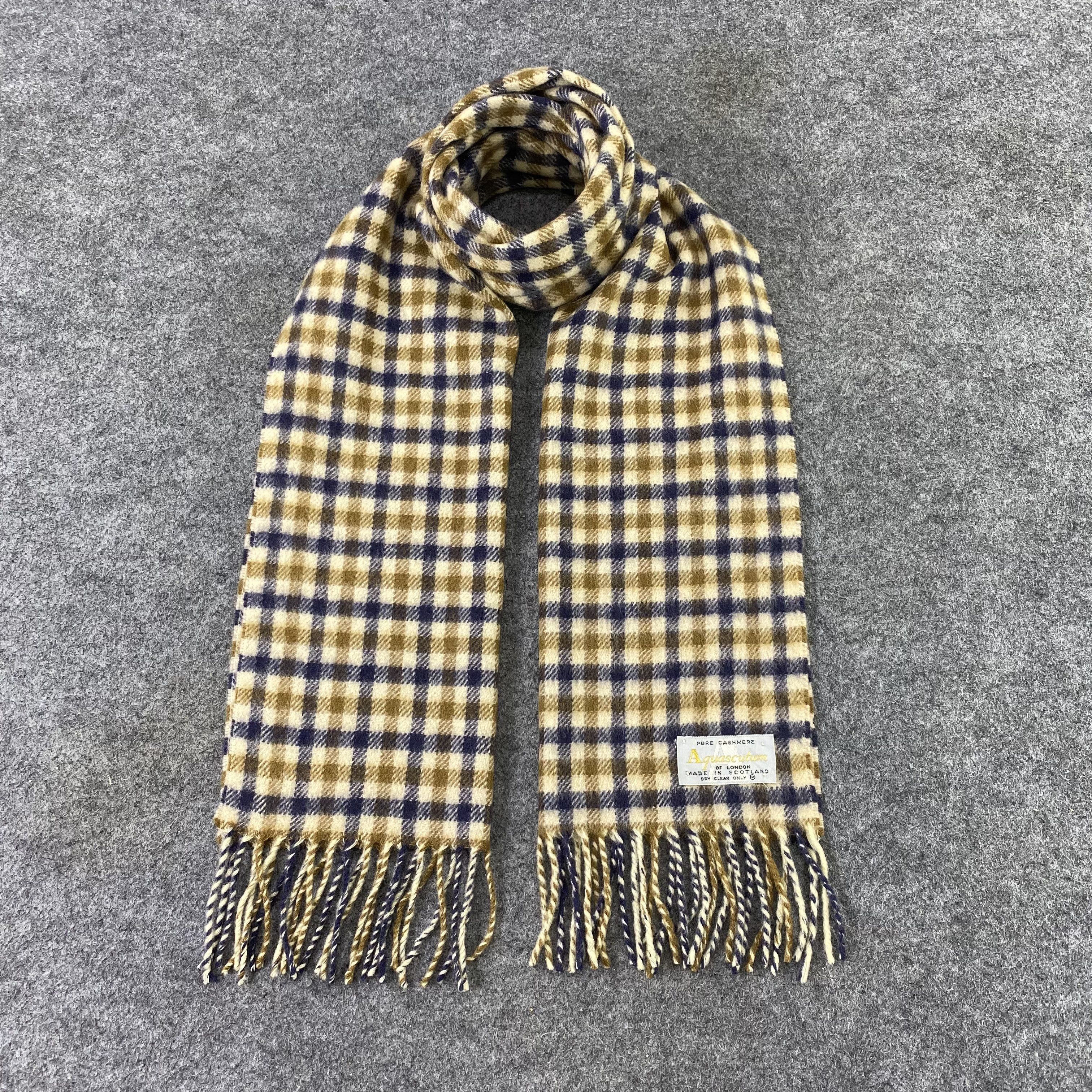 Aquascutum Aquasqutum Cashmere Muffler / Scarf / Neckwear -T1336 Size ONE SIZE - 1 Thumbnail