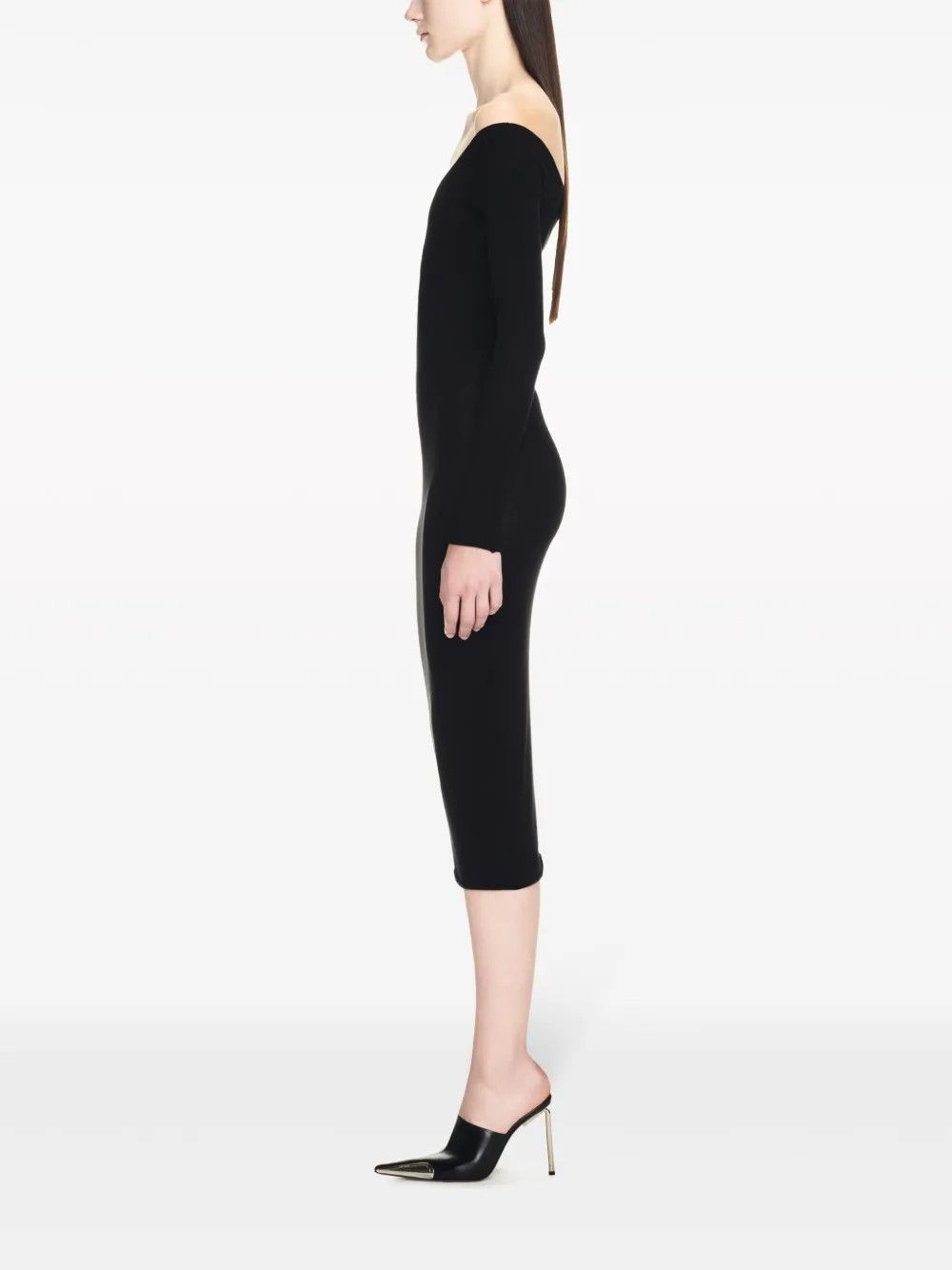 Off-White o1y1125 Midi Dress in Black Size M / US 6-8 / IT 42-44 - 3 Thumbnail