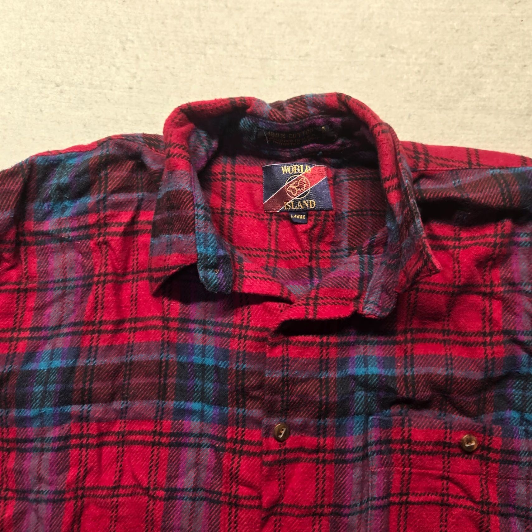Vintage World Island Stockton By World Island Shirt Mens Plaid Flannel Red Button-Up Size L Clothing Size US L / EU 52-54 / 3 - 2 Thumbnail