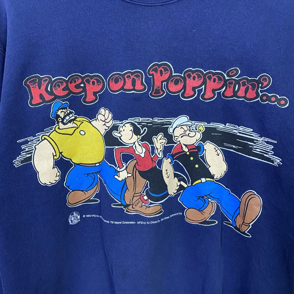 Vintage Vintage 1993 POPEYE Classic Cartoon Sweatshirt Size US M / EU 48-50 / 2 - 3 Thumbnail
