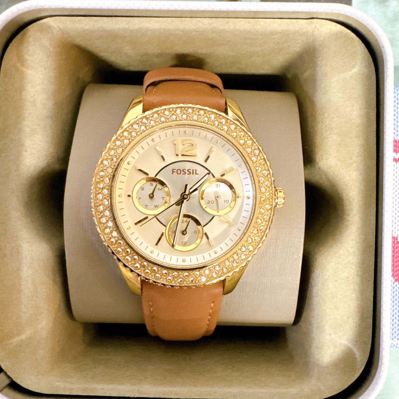 Fossil 1994 FOSSIL SHATTERED ABALONE FOSSIL WATCH PC-7327  display picture 2
