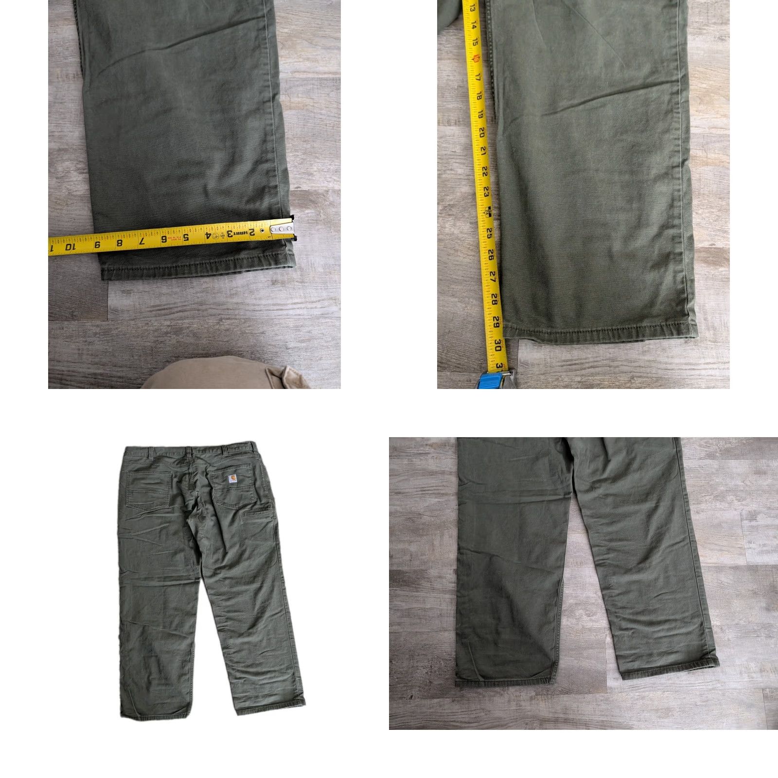 Carhartt Carhartt Men Pants Rugged Flex Relaxed Fit Canvas Work BN2517-M Green 42x30 5-Pocket Zipper Button Straight Leg Workwear Casual Travel Vintage No Size US 42 / EU 58 - 9 Thumbnail