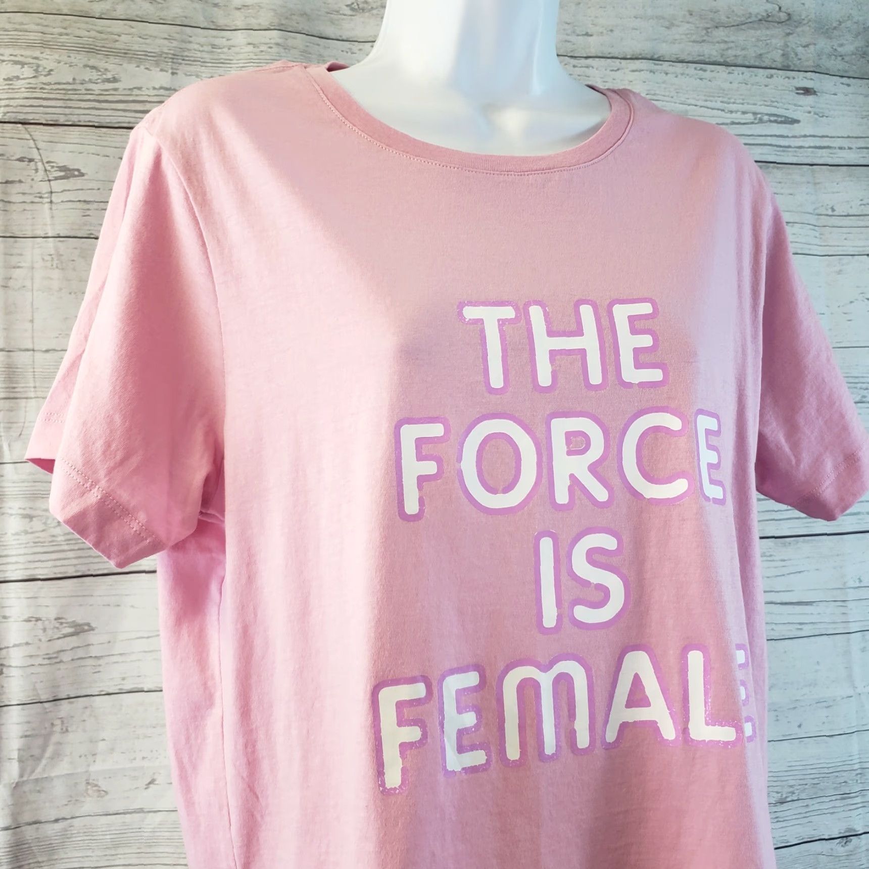 Rebecca Minkoff Rebecca Minkoff Womens Tee Sz M Pink The Force Is Female Cotton Shirt Womens M Pink Size M / US 6-8 / IT 42-44 - 2 Thumbnail