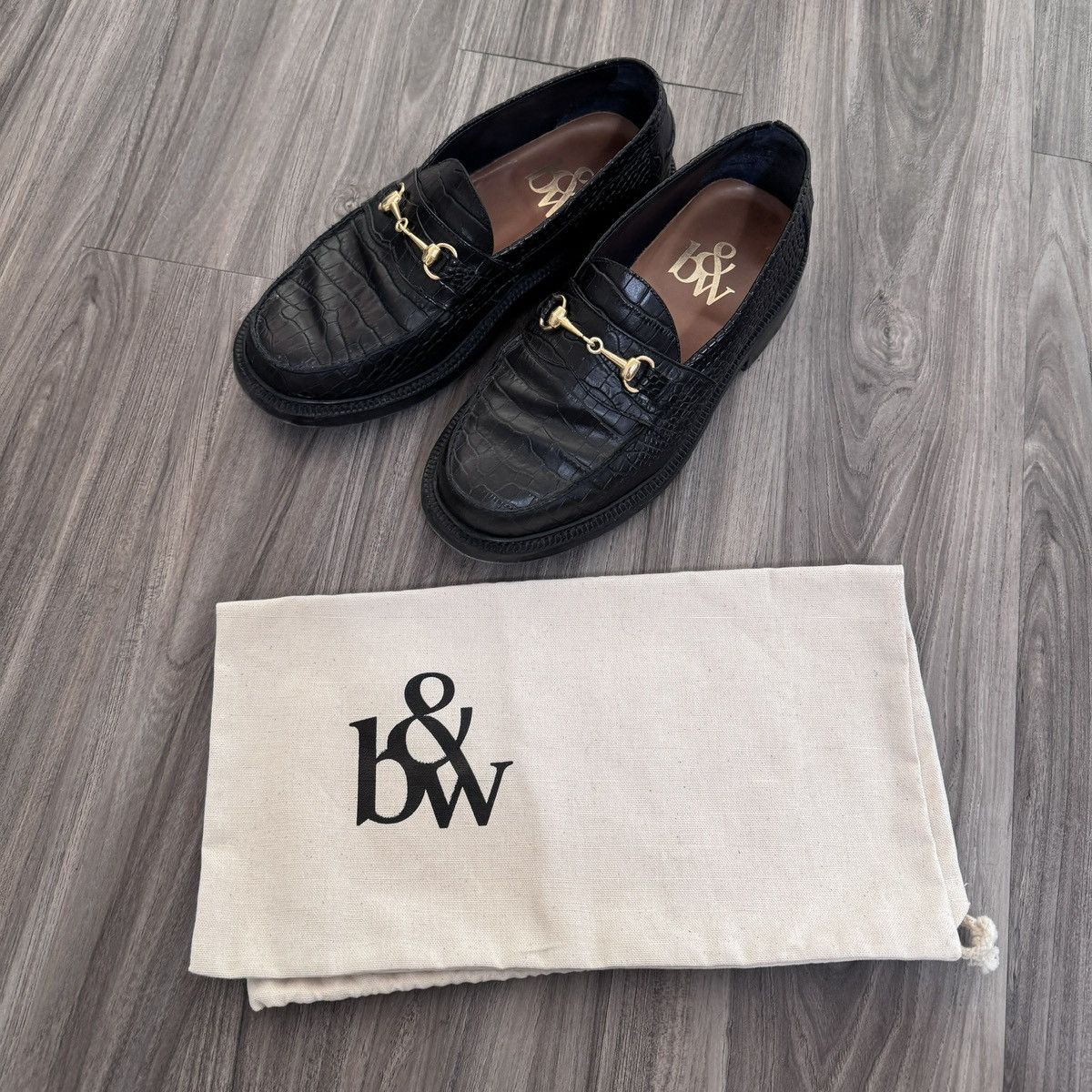 Blackstock & Weber Horse Bit Croc Loafer
