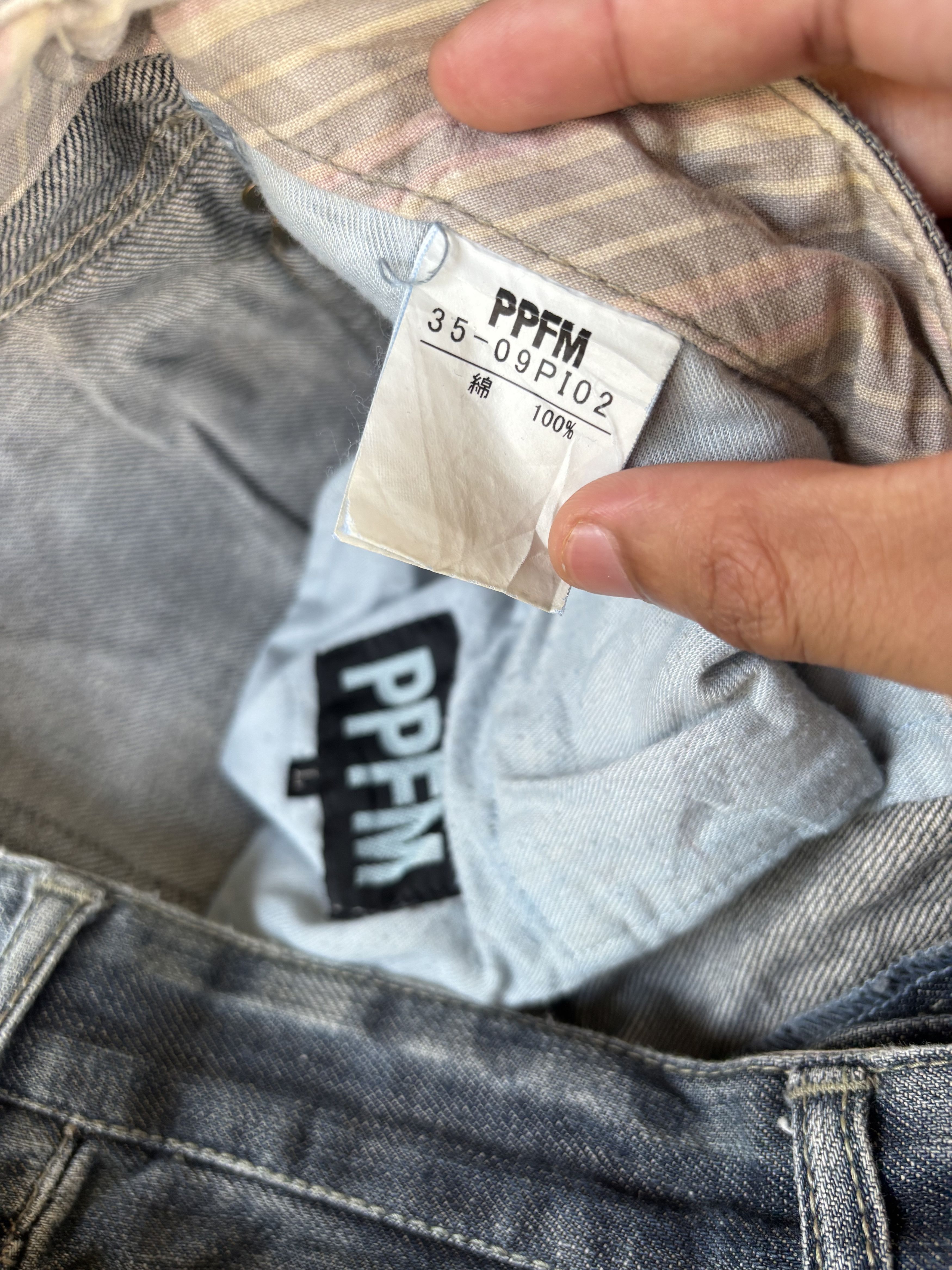 If Six Was Nine PPFM Double Waist Distressed Denim Jean Size US 33 - 15 Thumbnail