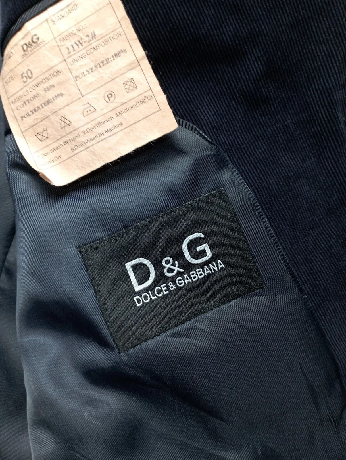 Dolce & Gabbana Dolce & Gabbana Vintage Velvet Blazer Dark Blue – Men’s Size 50L - 9 Thumbnail