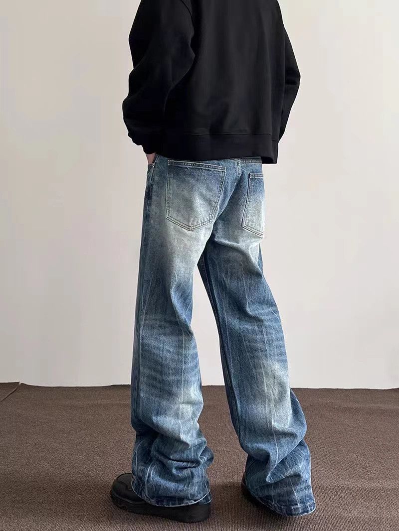 Vintage High street lightning crackle micro-flared jeans Size US 34 / EU 50 - 2 Thumbnail