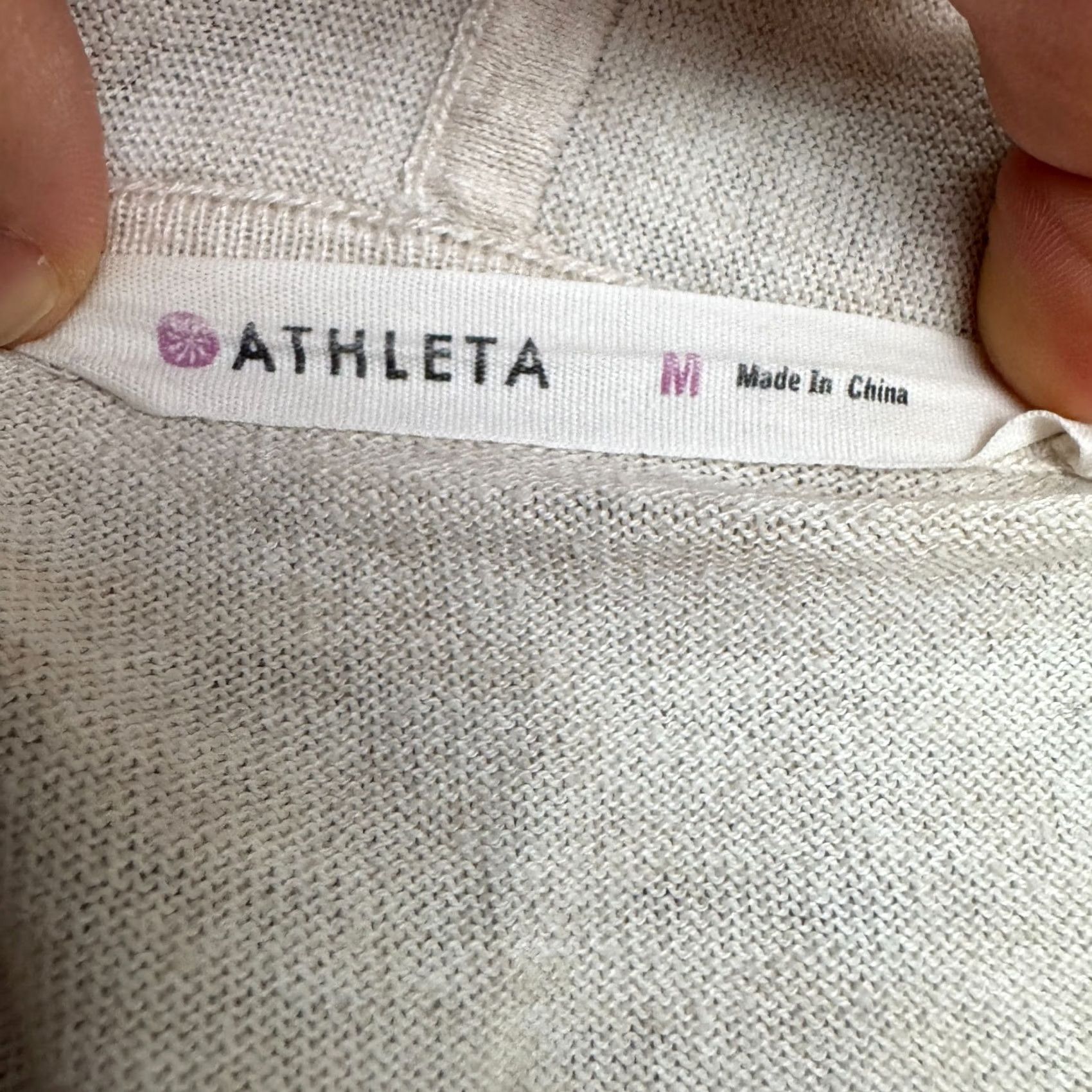 Athleta Athleta Cardigan Sweater Womens Medium Beige Knit Open Front Thumbholes Stretch Casual Shirt Womens Size M / US 6-8 / IT 42-44 - 7 Thumbnail