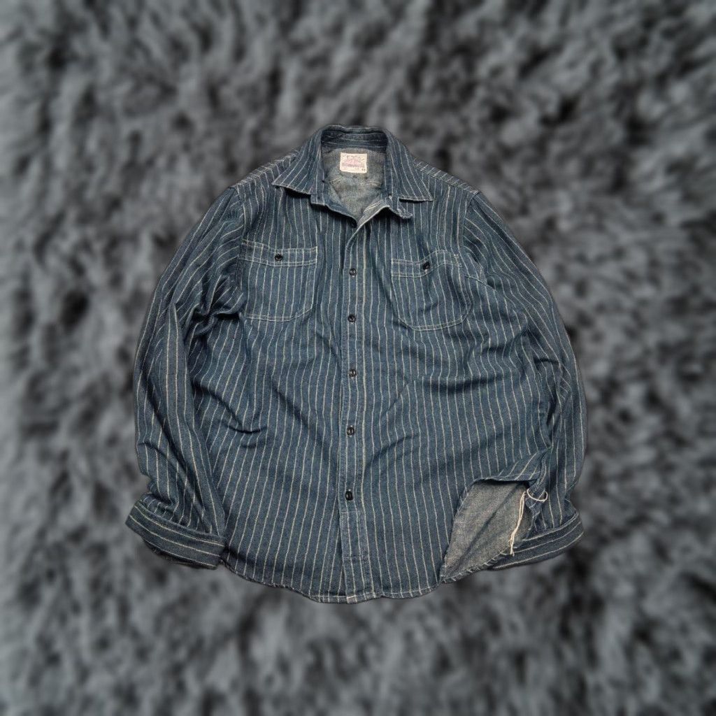 Vintage Non Stock Flyer Japan Wabash Vent Hole Vintage Style Work Shirt Size US XXL / EU 58 / 5 - 1 Thumbnail