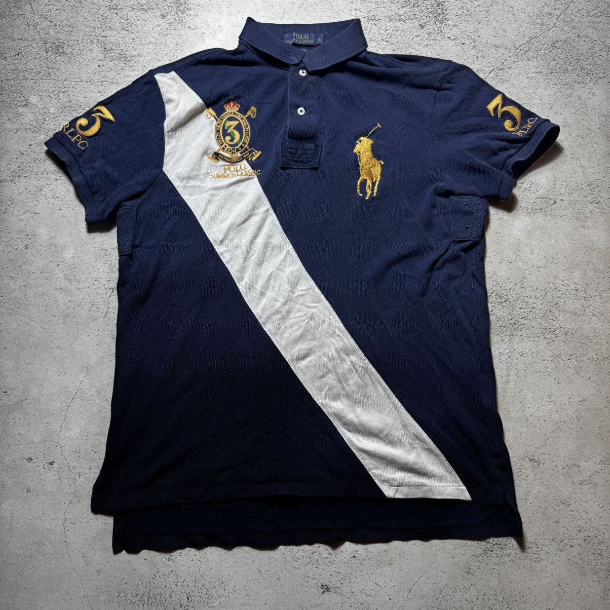 Polo Ralph Lauren × RRL Ralph Lauren × Ralph Lauren Vintage 90s Polo Ralph Lauren Big Logo Spell Out Shirt Size US L / EU 52-54 / 3 - 1 Thumbnail