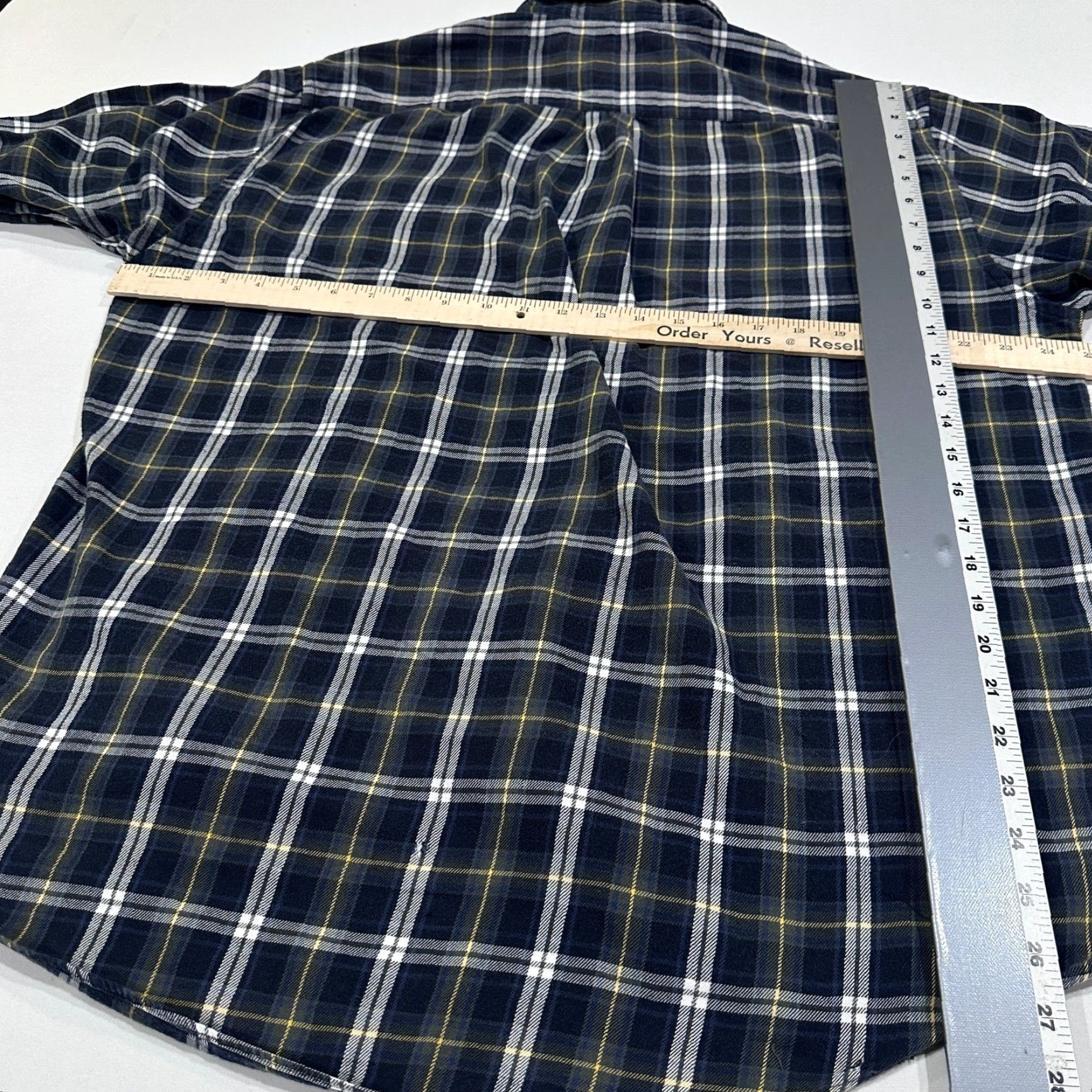 Brooks Brothers Brooks Brothers Flannel Shirt Men L Blue Yellow Plaid Button-Up Cotton Vintage: No (Frayed Note: Hole) Size US L / EU 52-54 / 3 - 6 Thumbnail