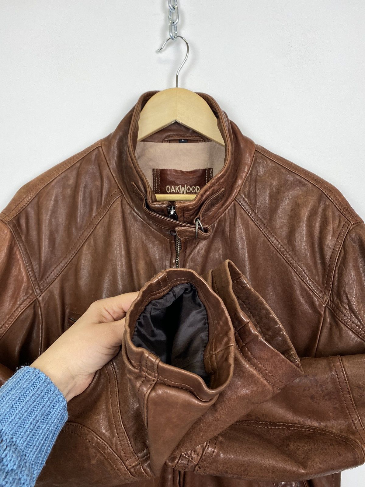 Other Vintage Oakwood Leather Jacket Brown Avant-Garde Japanese Size US L / EU 52-54 / 3 - 3 Thumbnail