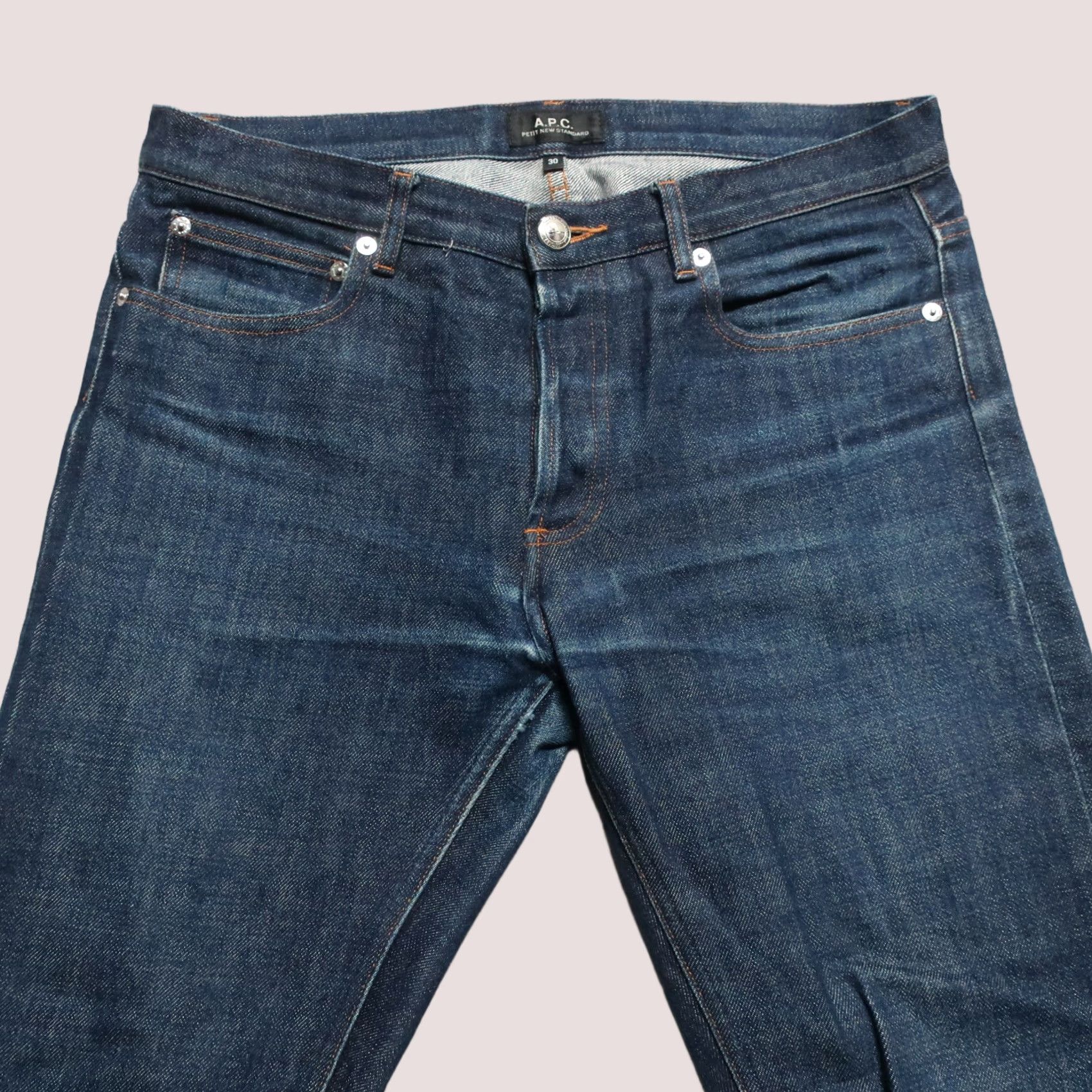 Denime VINTAGE APC Petit Standard Distressed Selvedge Denim Jeans Mens Size 31 Medium Wash Size US 31 - 1 Thumbnail